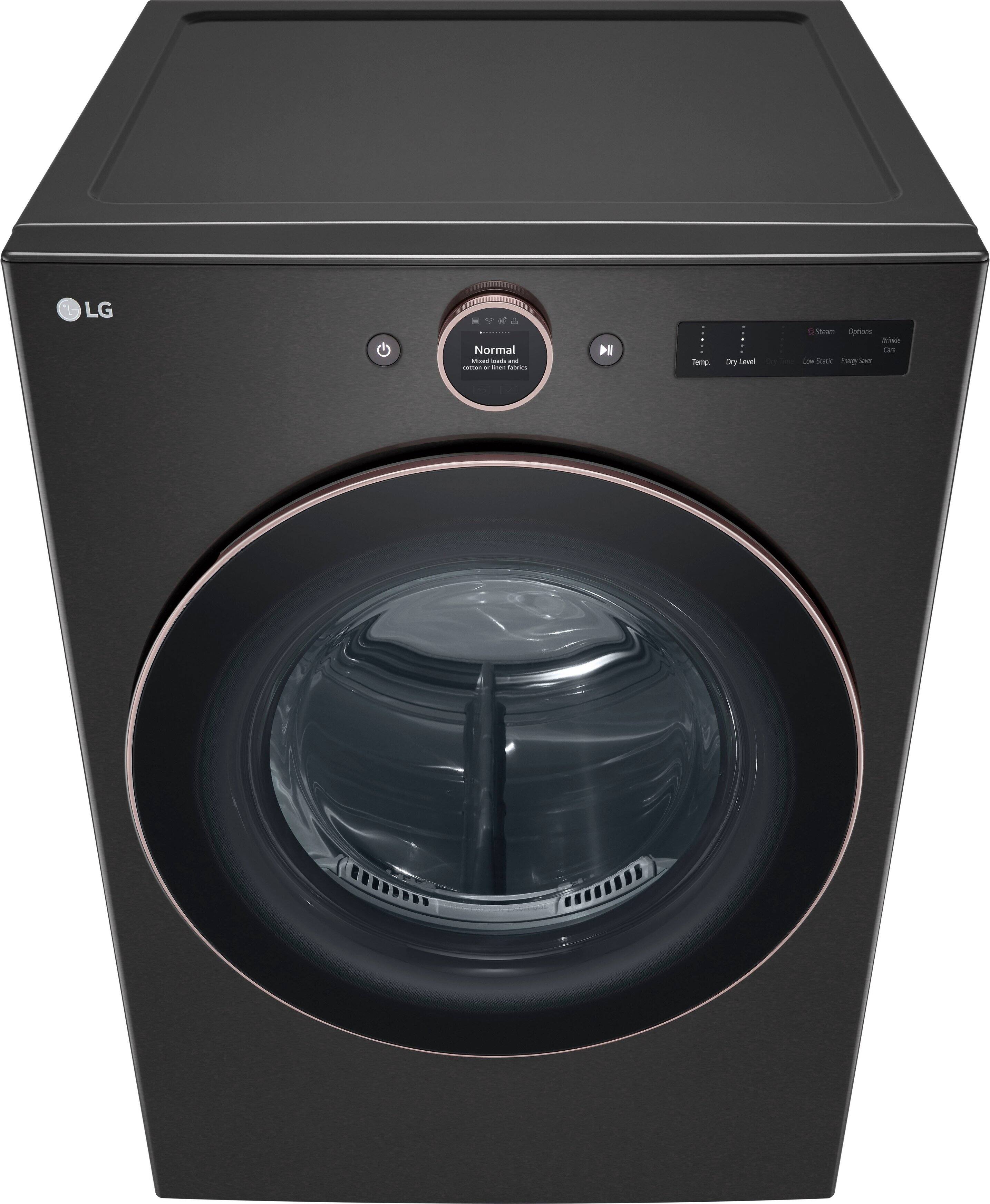 Alt View 2. LG - 7.4 Cu. Ft. Smart Gas Dryer with Steam and Sensor Dry - Black Steel.