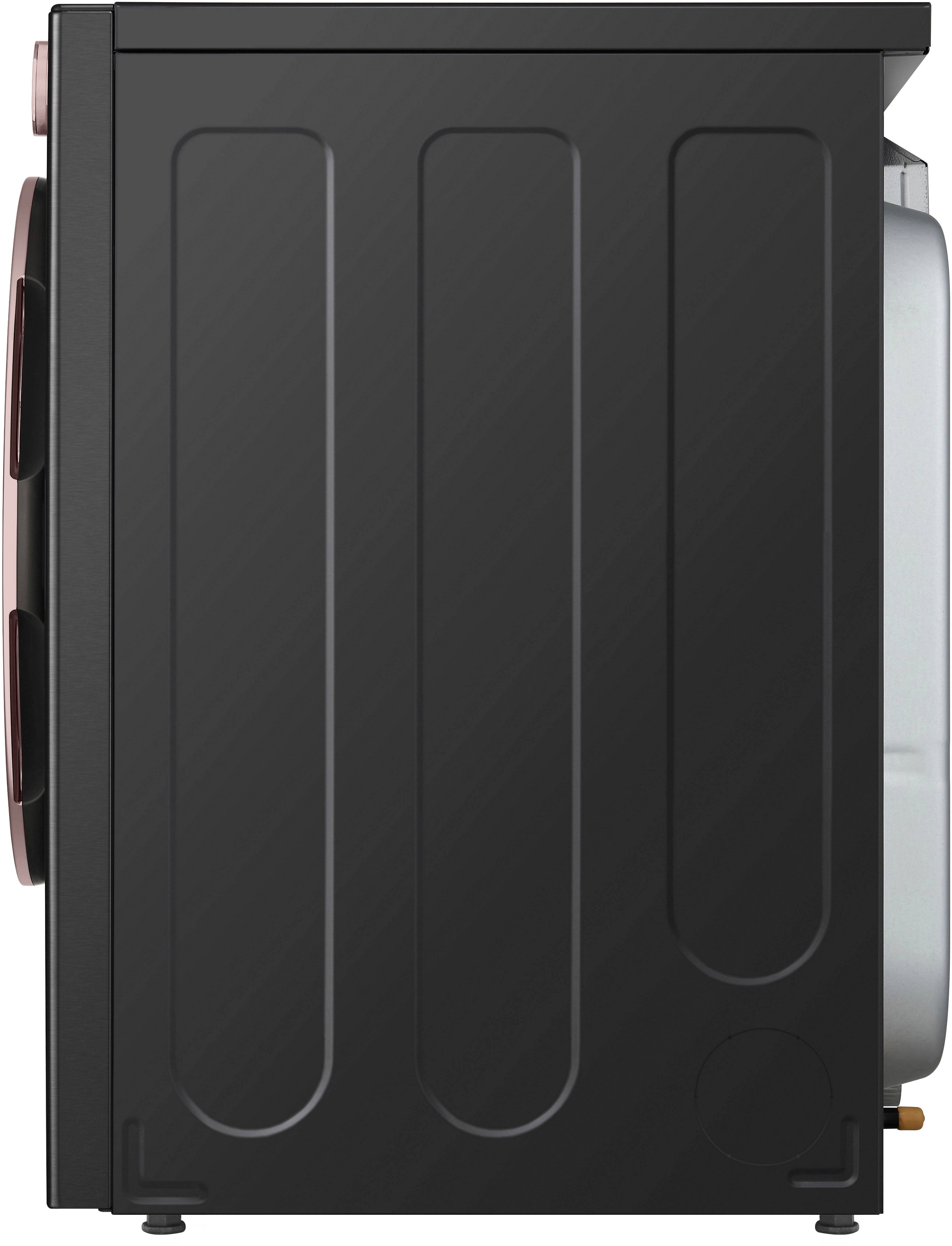 Alt View 24. LG - 7.4 Cu. Ft. Smart Gas Dryer with Steam and Sensor Dry - Black Steel.