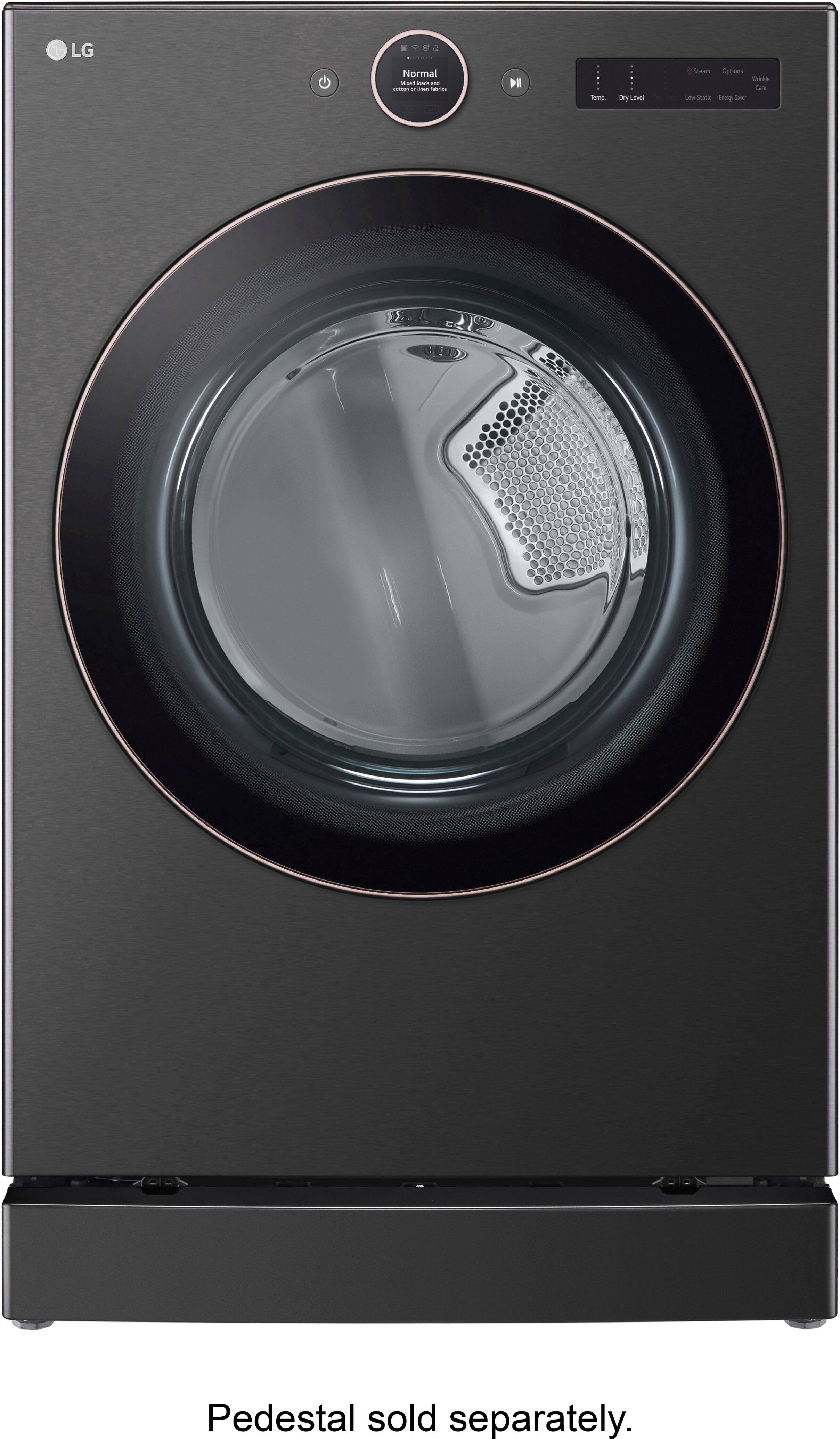 Alt View 29. LG - 7.4 Cu. Ft. Smart Gas Dryer with Steam and Sensor Dry - Black Steel.