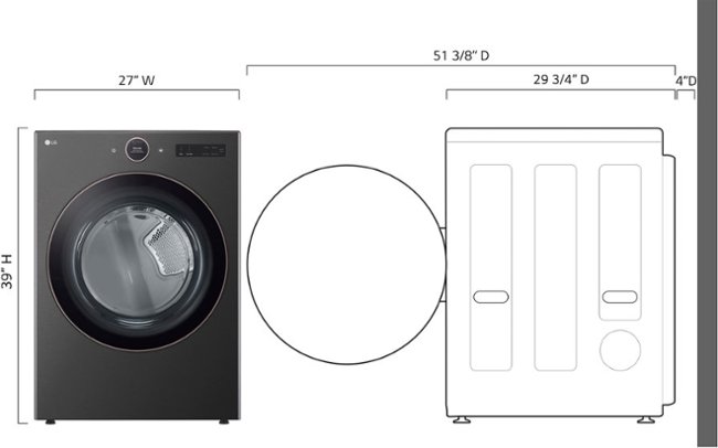 LG - 7.4 Cu. Ft. Smart Gas Dryer with Steam and Sensor Dry - Black Steel_2