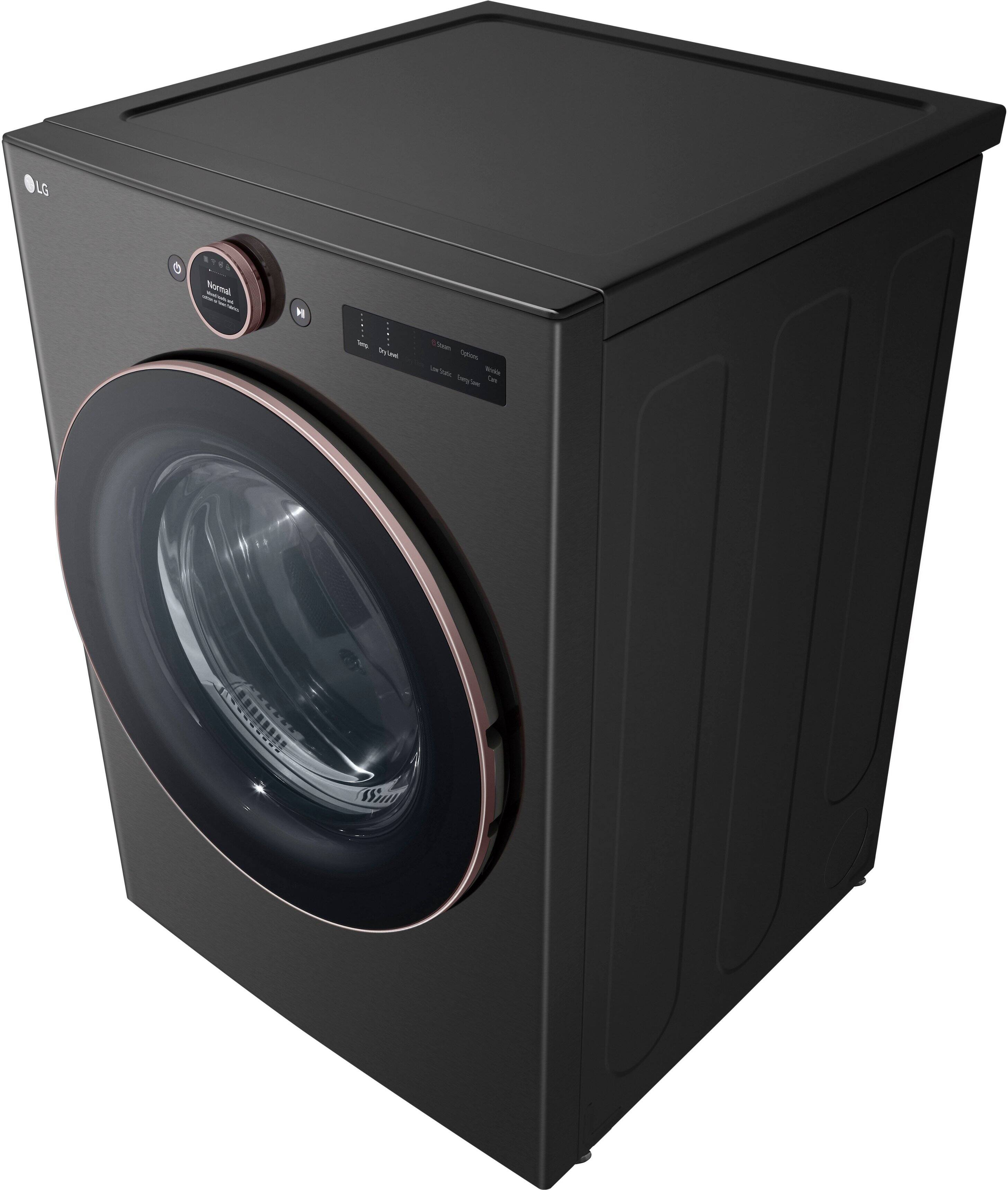 Alt View 11. LG - 7.4 Cu. Ft. Smart Gas Dryer with Steam and Sensor Dry - Black Steel.