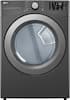Front. LG - 7.4 Cu. Ft. Electric Dryer with Wrinkle Care - Middle Black.