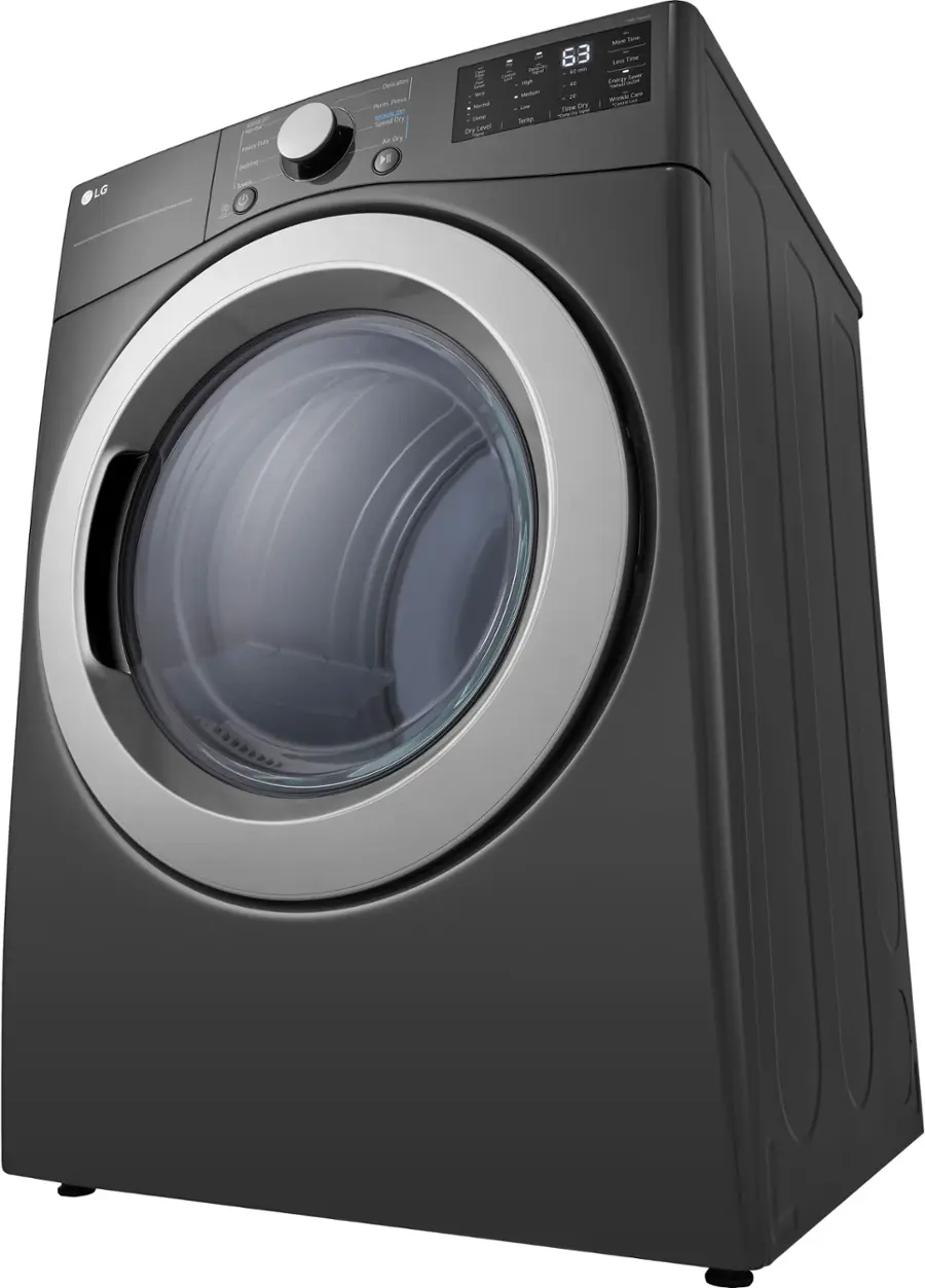 Alt View 13. LG - 7.4 Cu. Ft. Electric Dryer with Wrinkle Care - Middle Black.