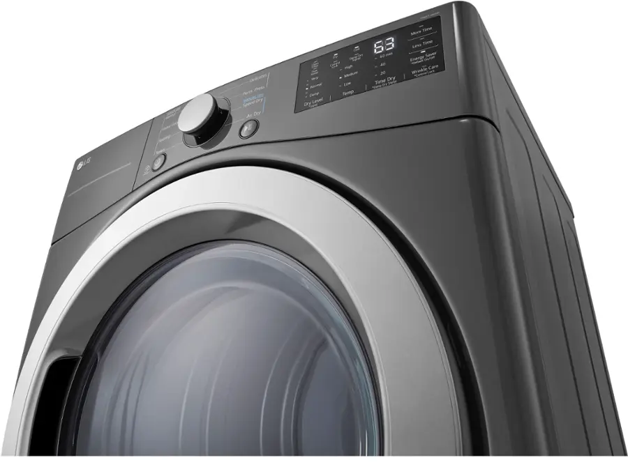 Alt View 14. LG - 7.4 Cu. Ft. Electric Dryer with Wrinkle Care - Middle Black.
