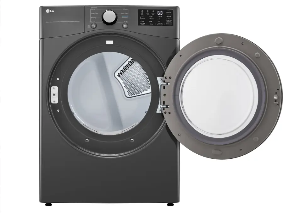 Alt View 6. LG - 7.4 Cu. Ft. Electric Dryer with Wrinkle Care - Middle Black.