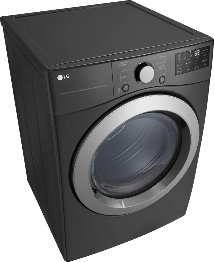 Alt View 11. LG - 7.4 Cu. Ft. Electric Dryer with Wrinkle Care - Middle Black.