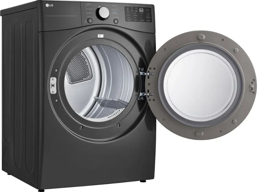 Alt View 12. LG - 7.4 Cu. Ft. Electric Dryer with Wrinkle Care - Middle Black.