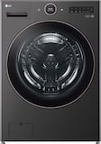 LG - 5.0 Cu. Ft. High-Efficiency Stackable Smart Front Load Washer with Steam and TurboWash 360 - Black Steel
