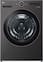 LG - 5.0 Cu. Ft. High-Efficiency Stackable Smart Front Load Washer with Steam and TurboWash 360 - Black Steel
