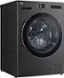 Angle. LG - 5.0 Cu. Ft. High-Efficiency Smart Front Load Washer with Steam and TurboWash 360 - Black Steel.