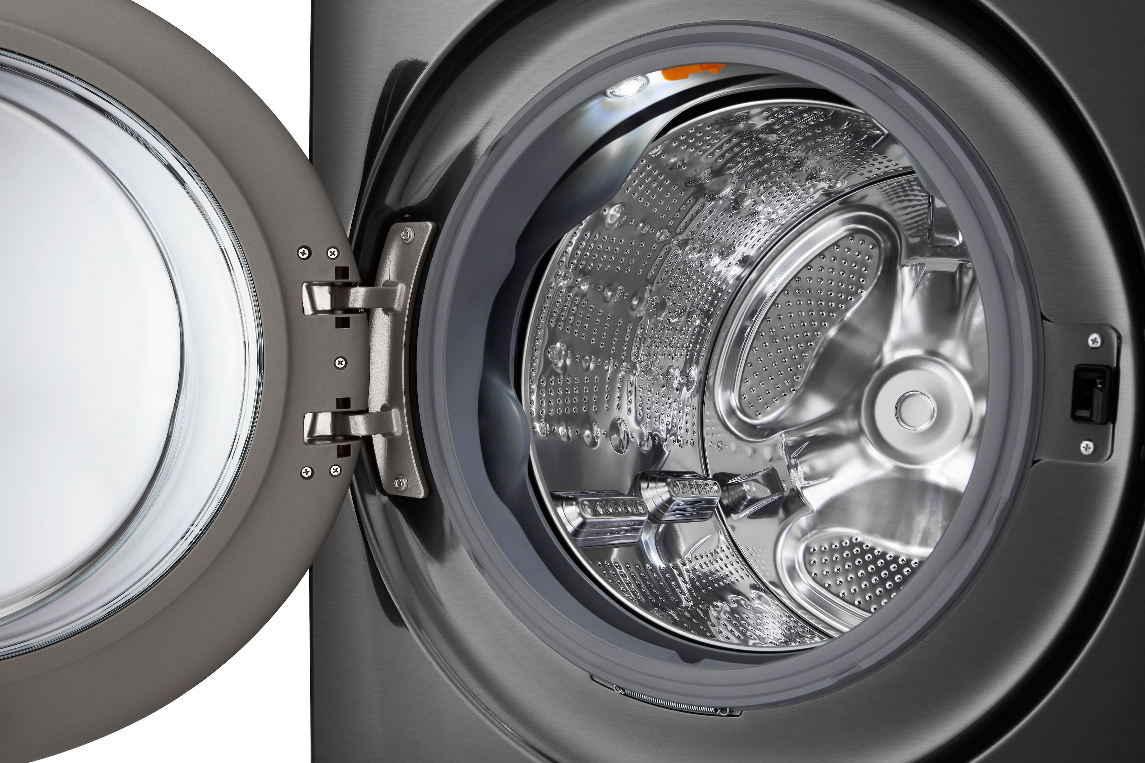 Alt View 29. LG - 5.0 Cu. Ft. High-Efficiency Smart Front Load Washer with Steam and TurboWash 360 - Black Steel.