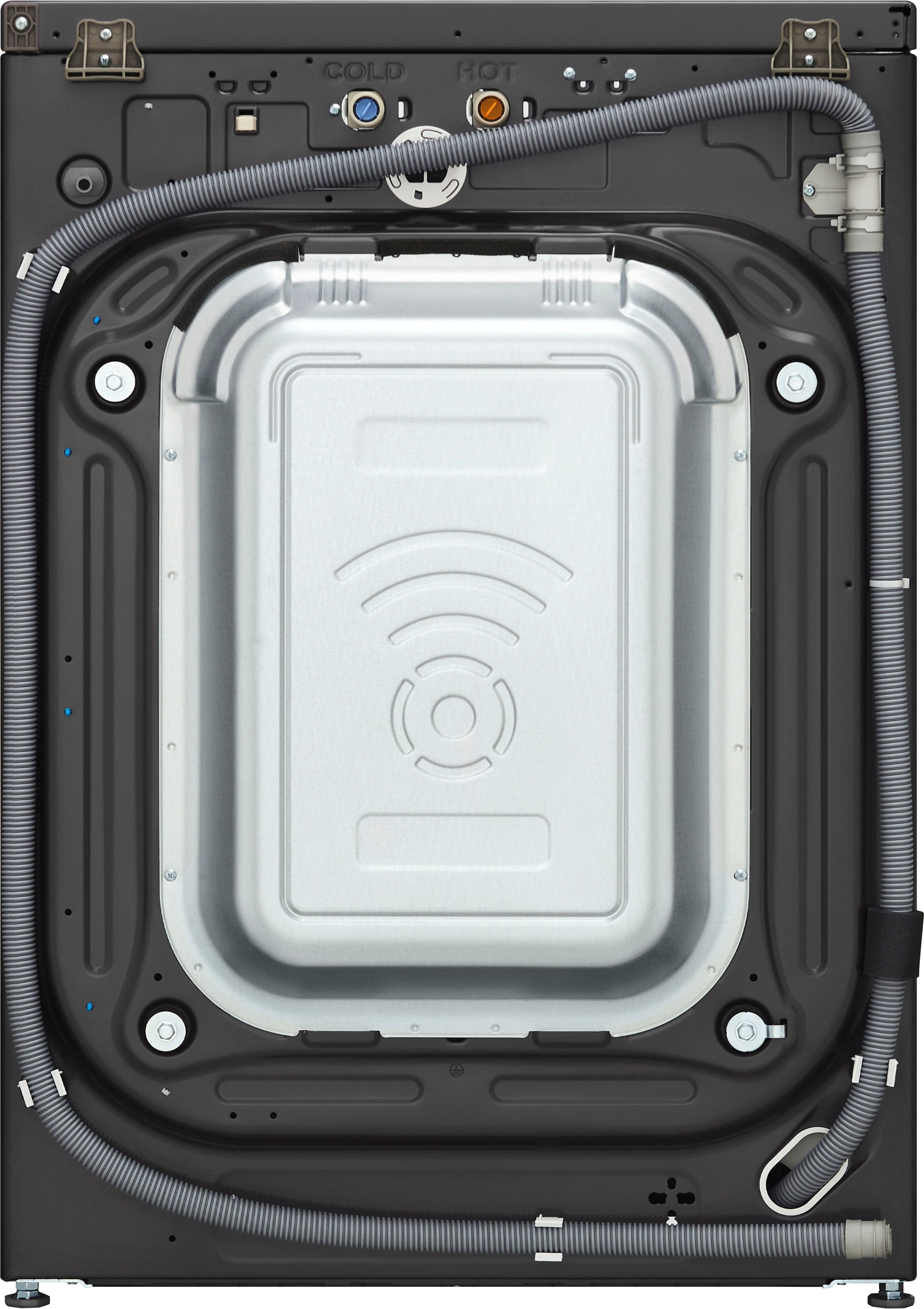 Alt View 32. LG - 5.0 Cu. Ft. High-Efficiency Smart Front Load Washer with Steam and TurboWash 360 - Black Steel.