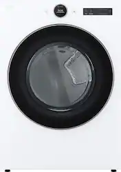 LG - 7.4 Cu. Ft. Stackable Smart Electric Dryer with Steam and Sensor Dry - White - Front_Zoom