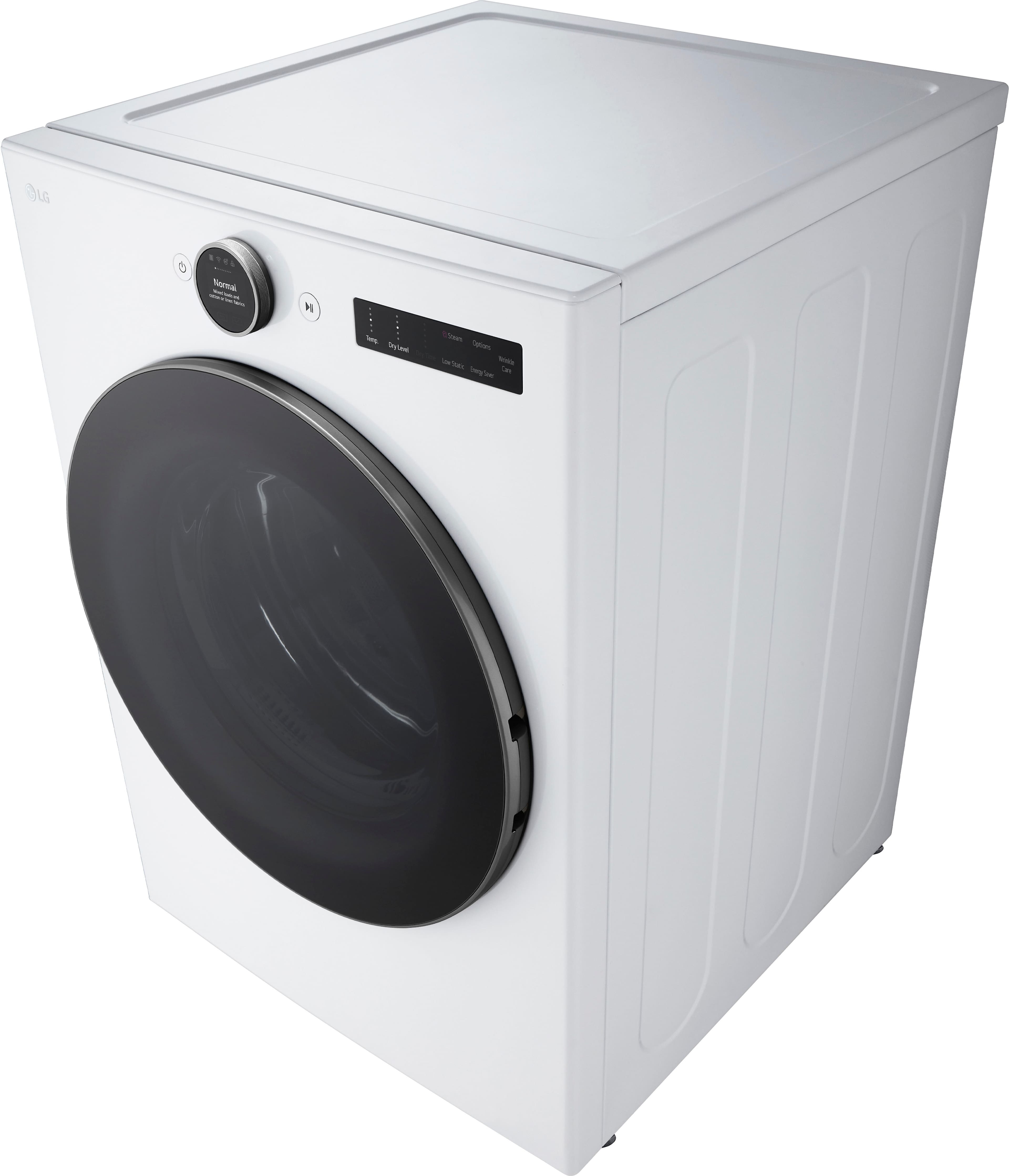 Alt View 12. LG - 7.4 Cu. Ft. Smart Electric Dryer with Steam and Sensor Dry - White.