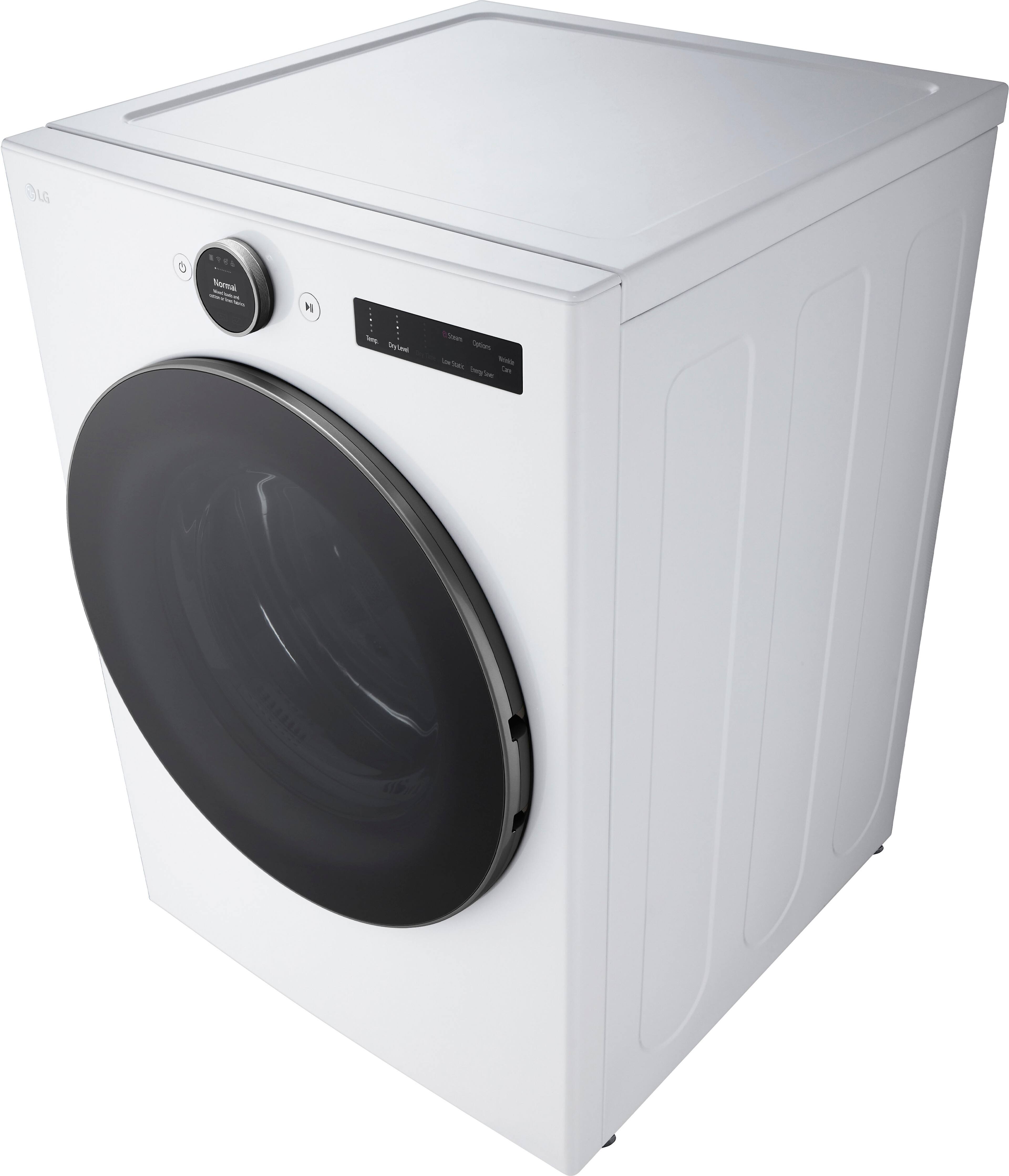 Alt View 12. LG - 7.4 Cu. Ft. Smart Electric Dryer with Steam and Sensor Dry - White.