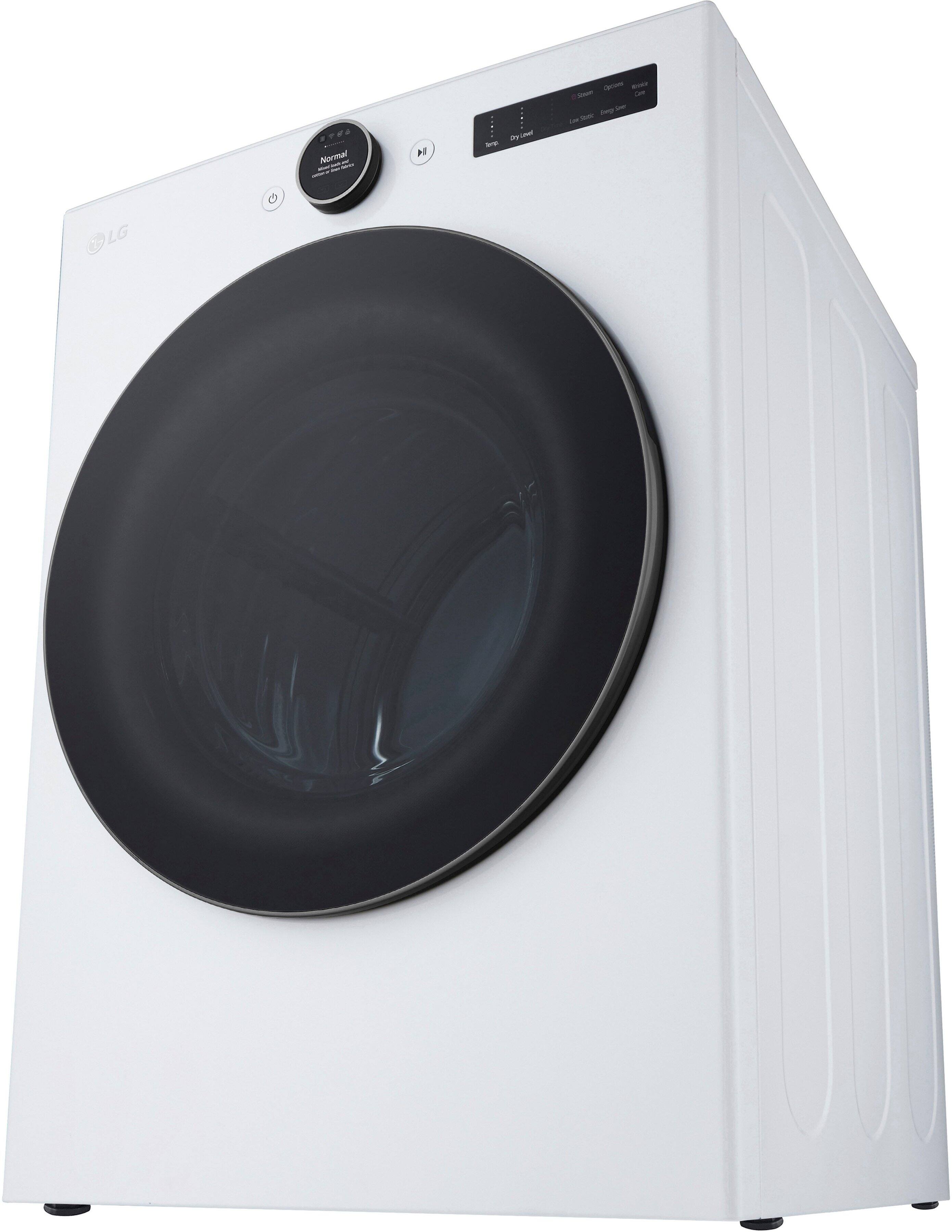 Alt View 13. LG - 7.4 Cu. Ft. Smart Electric Dryer with Steam and Sensor Dry - White.