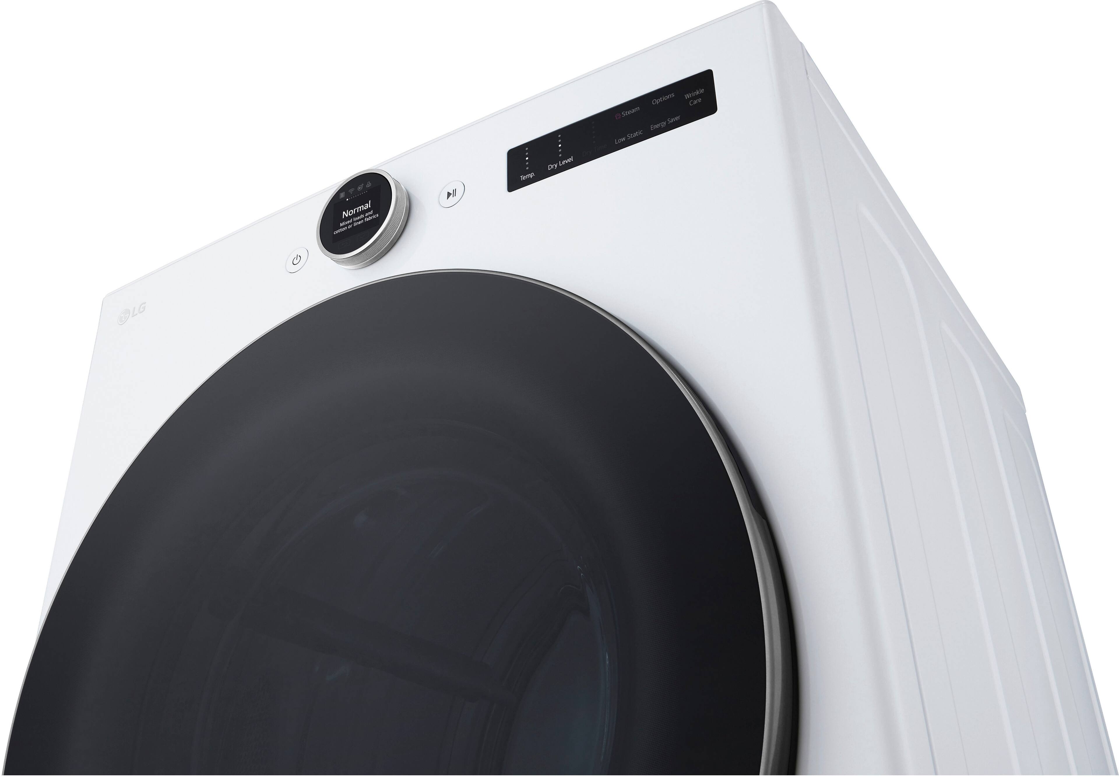 Alt View 14. LG - 7.4 Cu. Ft. Smart Electric Dryer with Steam and Sensor Dry - White.