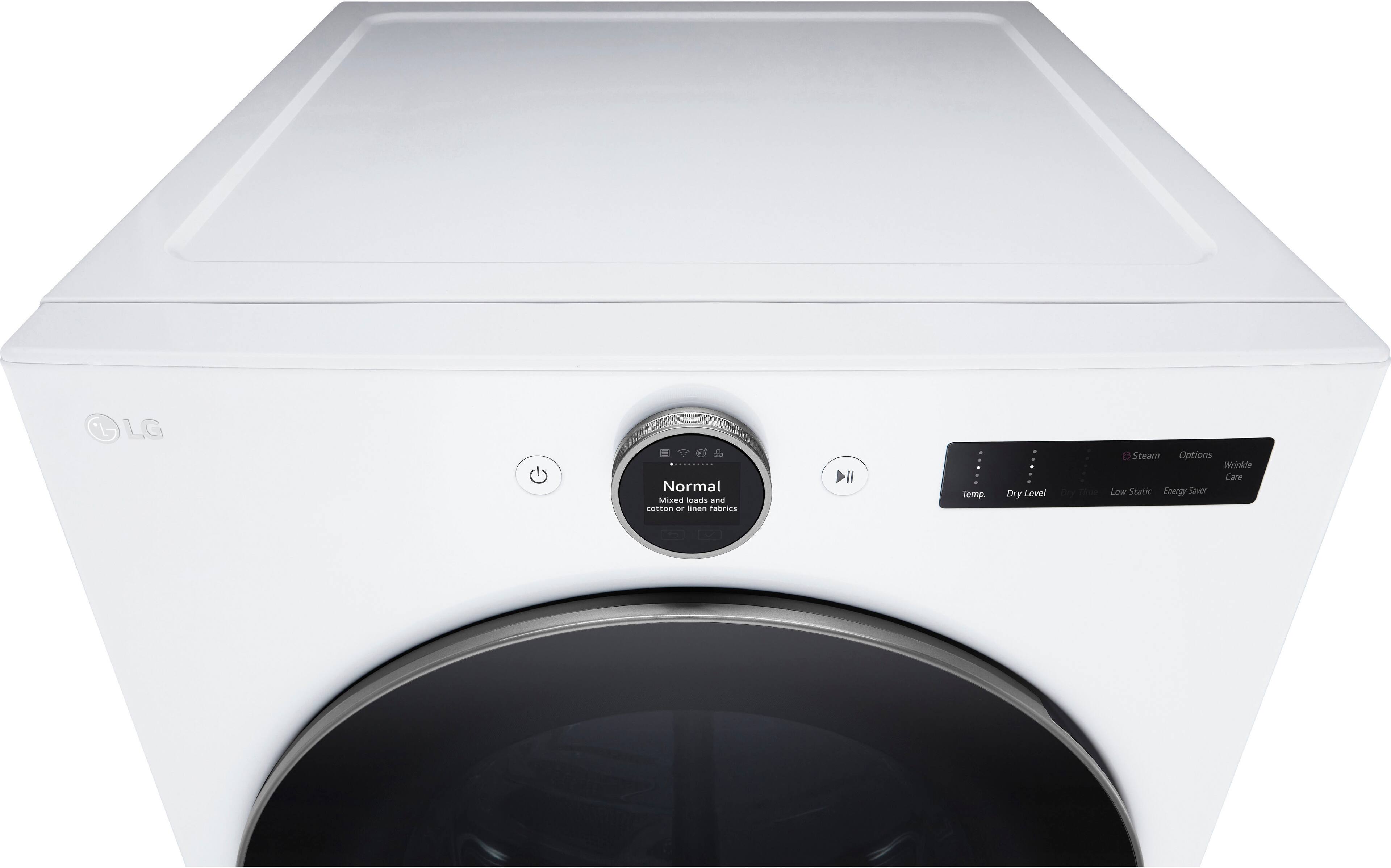 Alt View 15. LG - 7.4 Cu. Ft. Smart Electric Dryer with Steam and Sensor Dry - White.