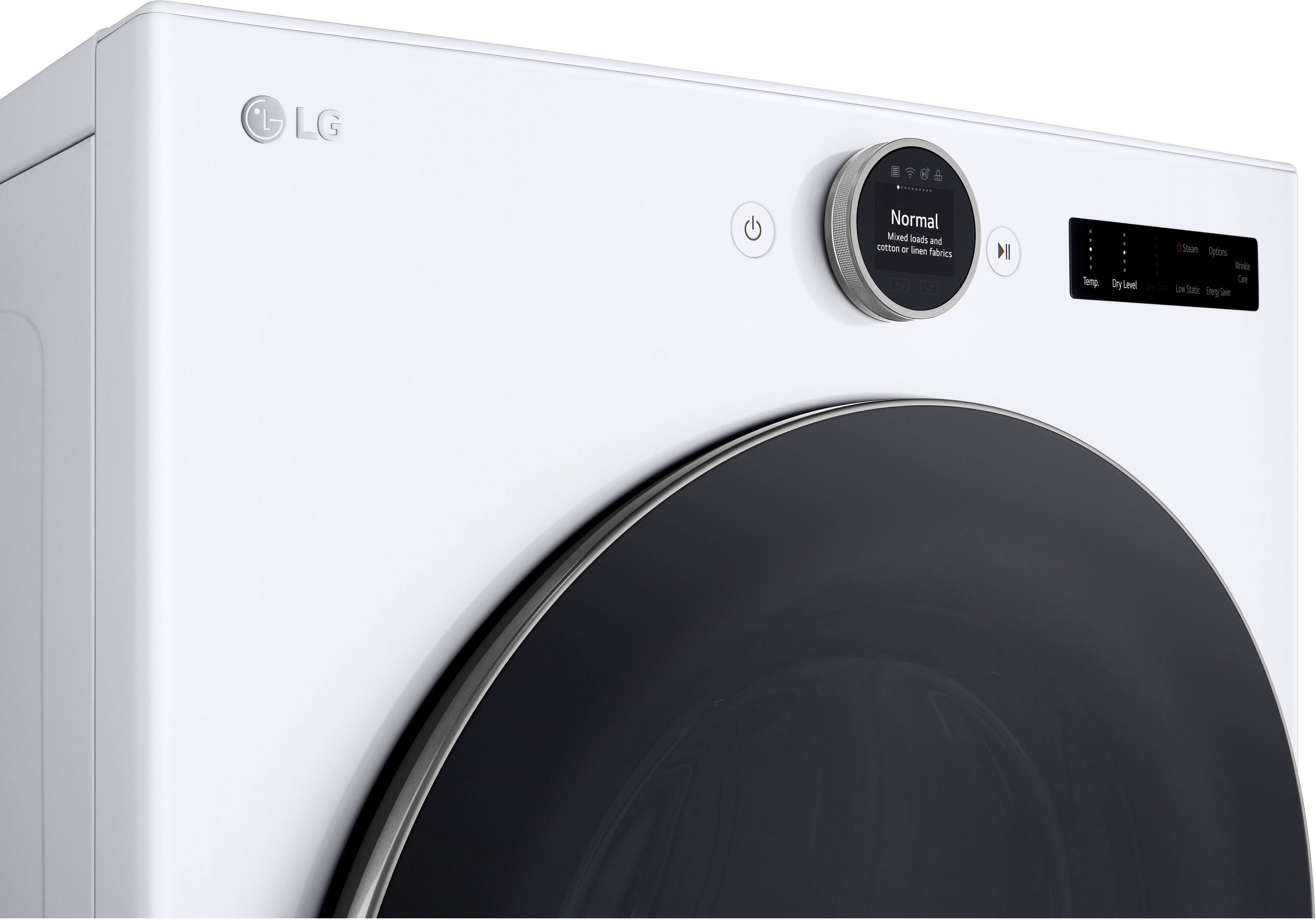 Alt View 17. LG - 7.4 Cu. Ft. Smart Electric Dryer with Steam and Sensor Dry - White.