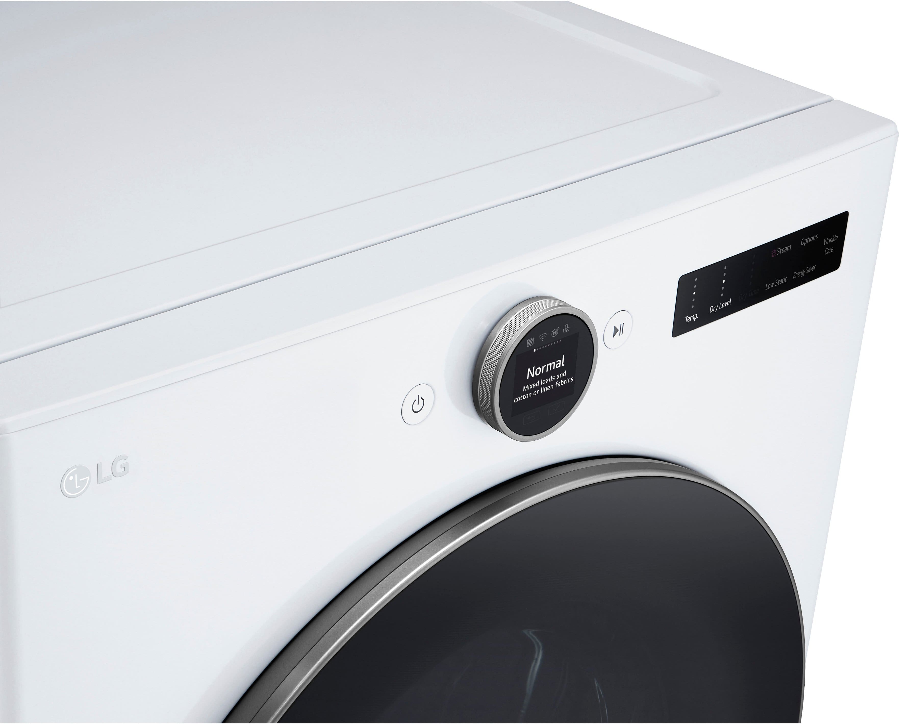 Alt View 18. LG - 7.4 Cu. Ft. Smart Electric Dryer with Steam and Sensor Dry - White.
