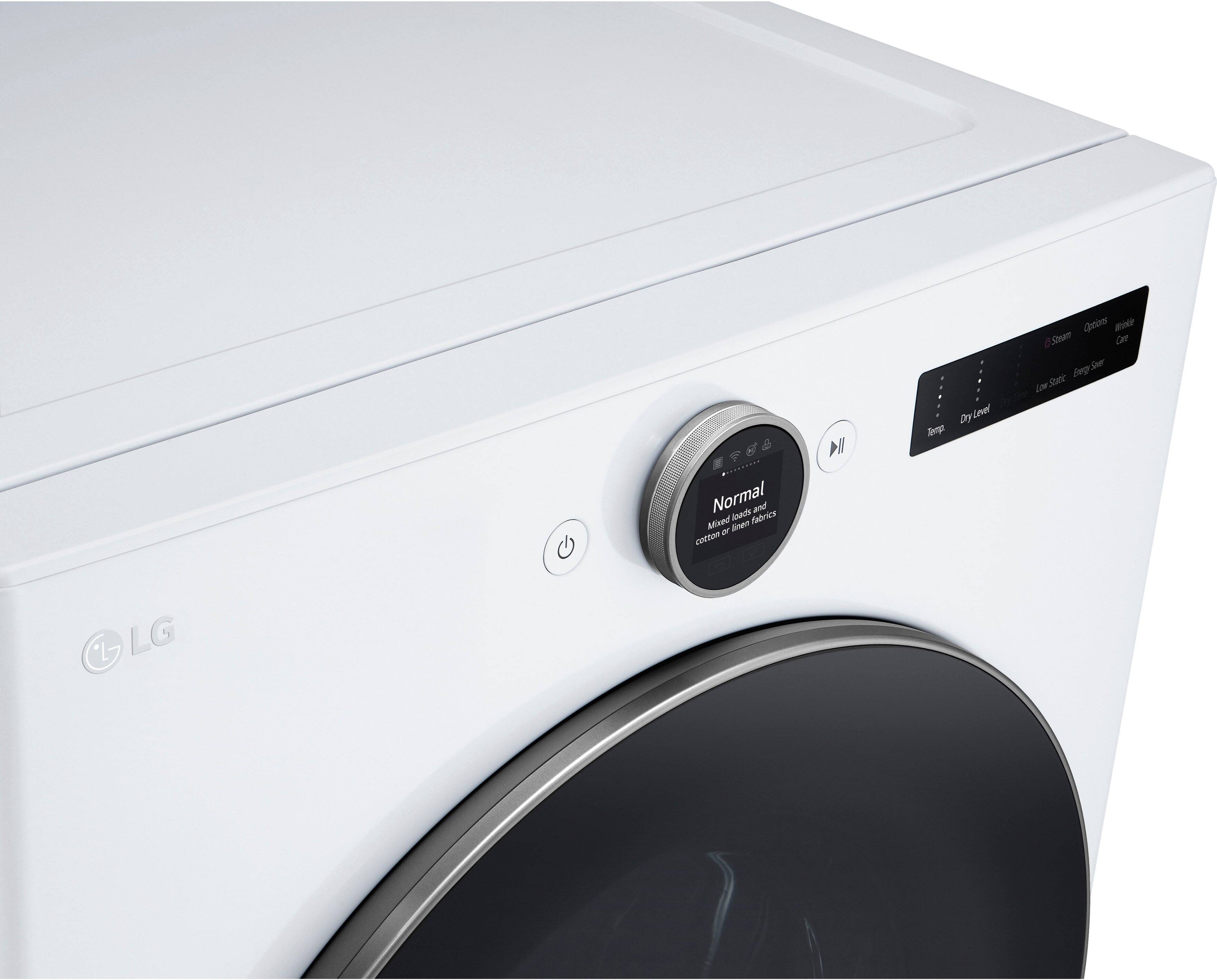 Alt View 18. LG - 7.4 Cu. Ft. Smart Electric Dryer with Steam and Sensor Dry - White.