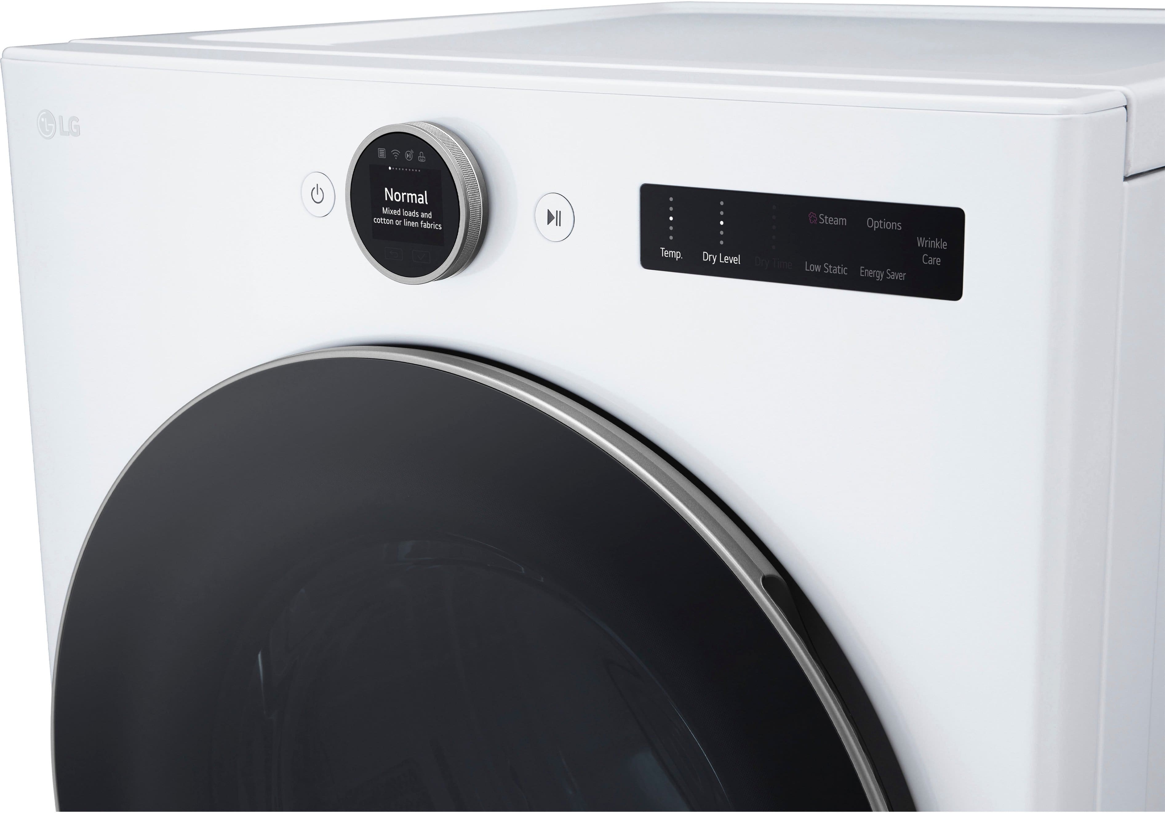 Alt View 21. LG - 7.4 Cu. Ft. Smart Electric Dryer with Steam and Sensor Dry - White.