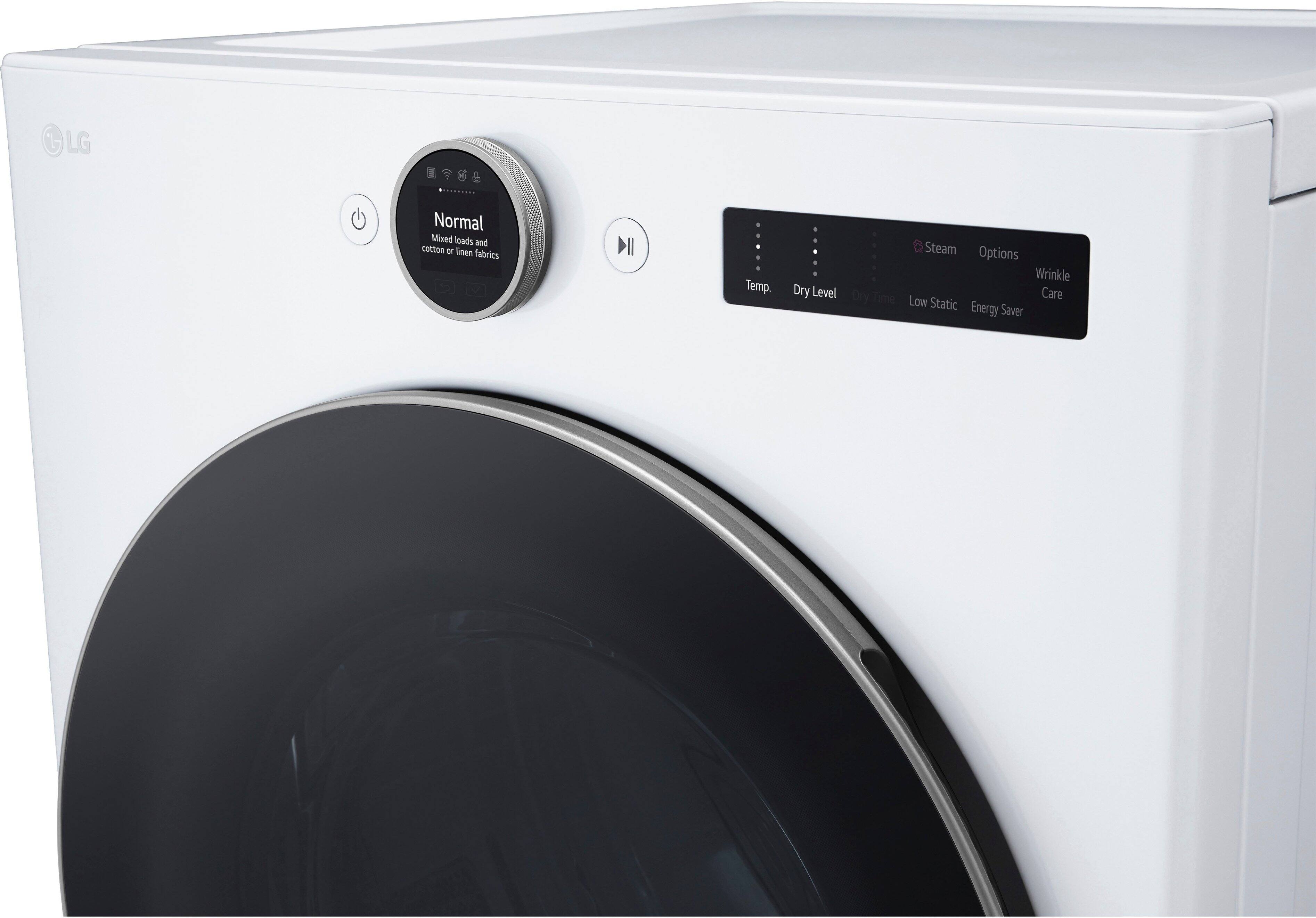 Alt View 21. LG - 7.4 Cu. Ft. Smart Electric Dryer with Steam and Sensor Dry - White.