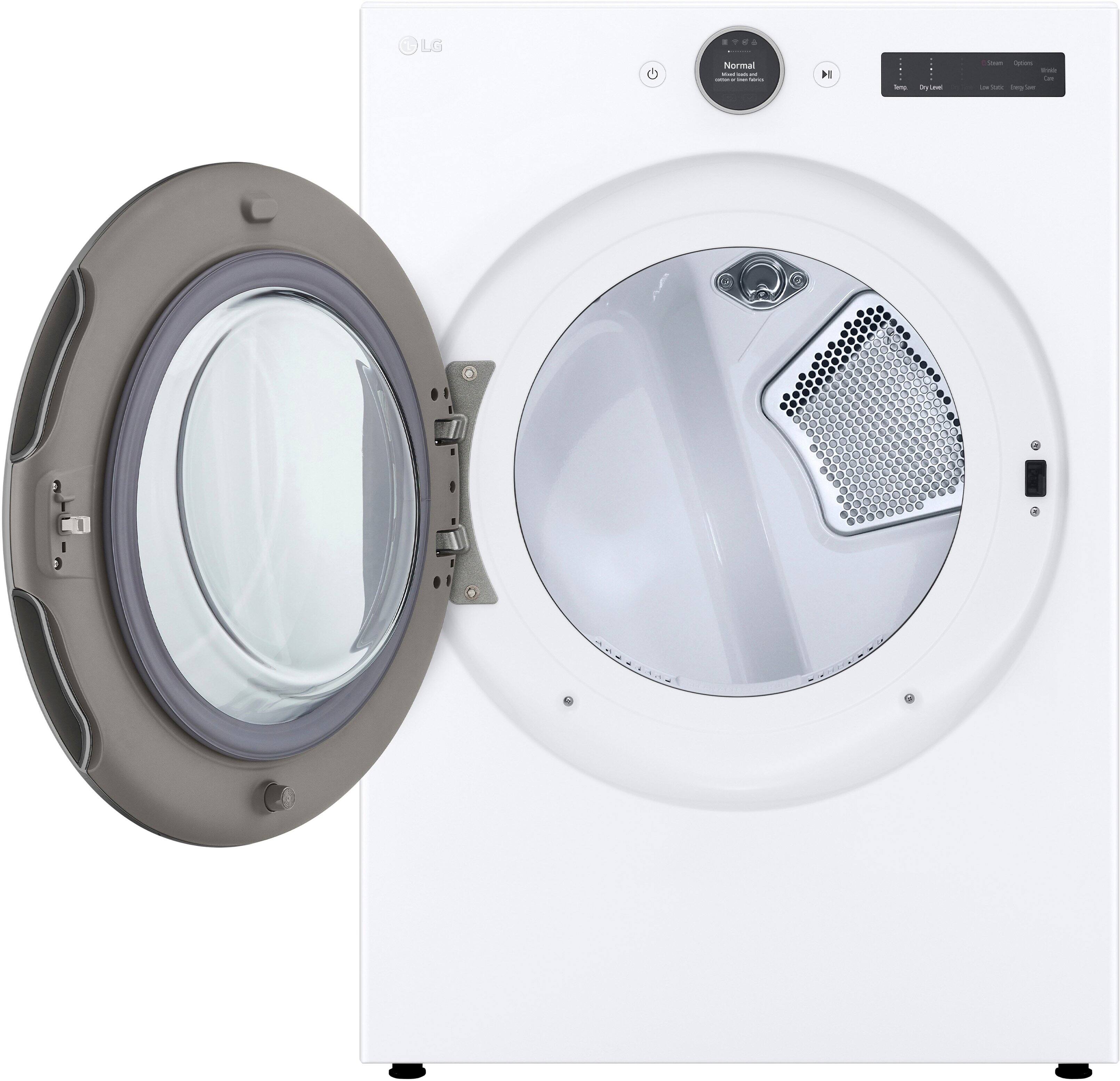 Alt View 2. LG - 7.4 Cu. Ft. Smart Electric Dryer with Steam and Sensor Dry - White.