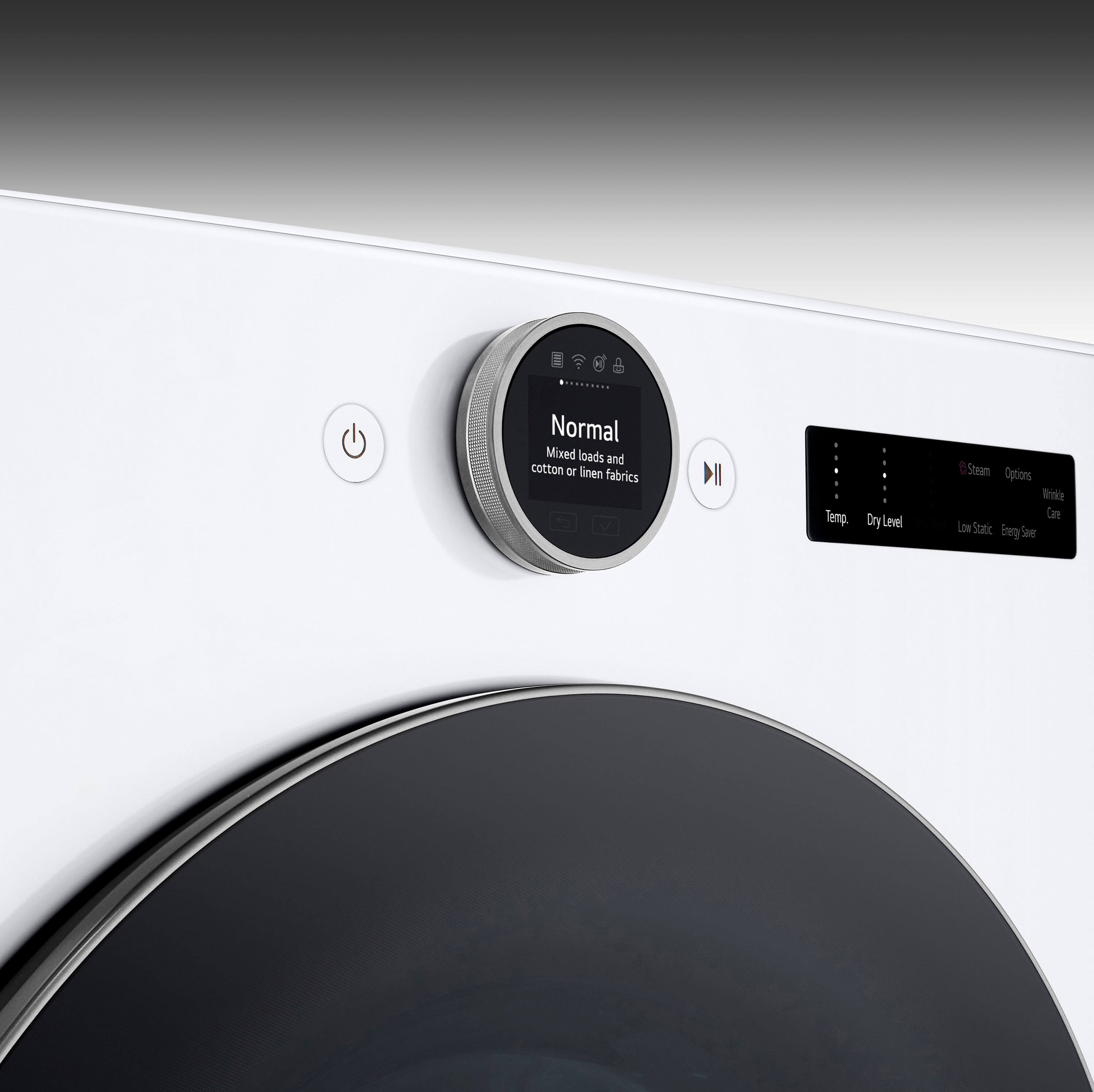 Alt View 19. LG - 7.4 Cu. Ft. Smart Electric Dryer with Steam and Sensor Dry - White.