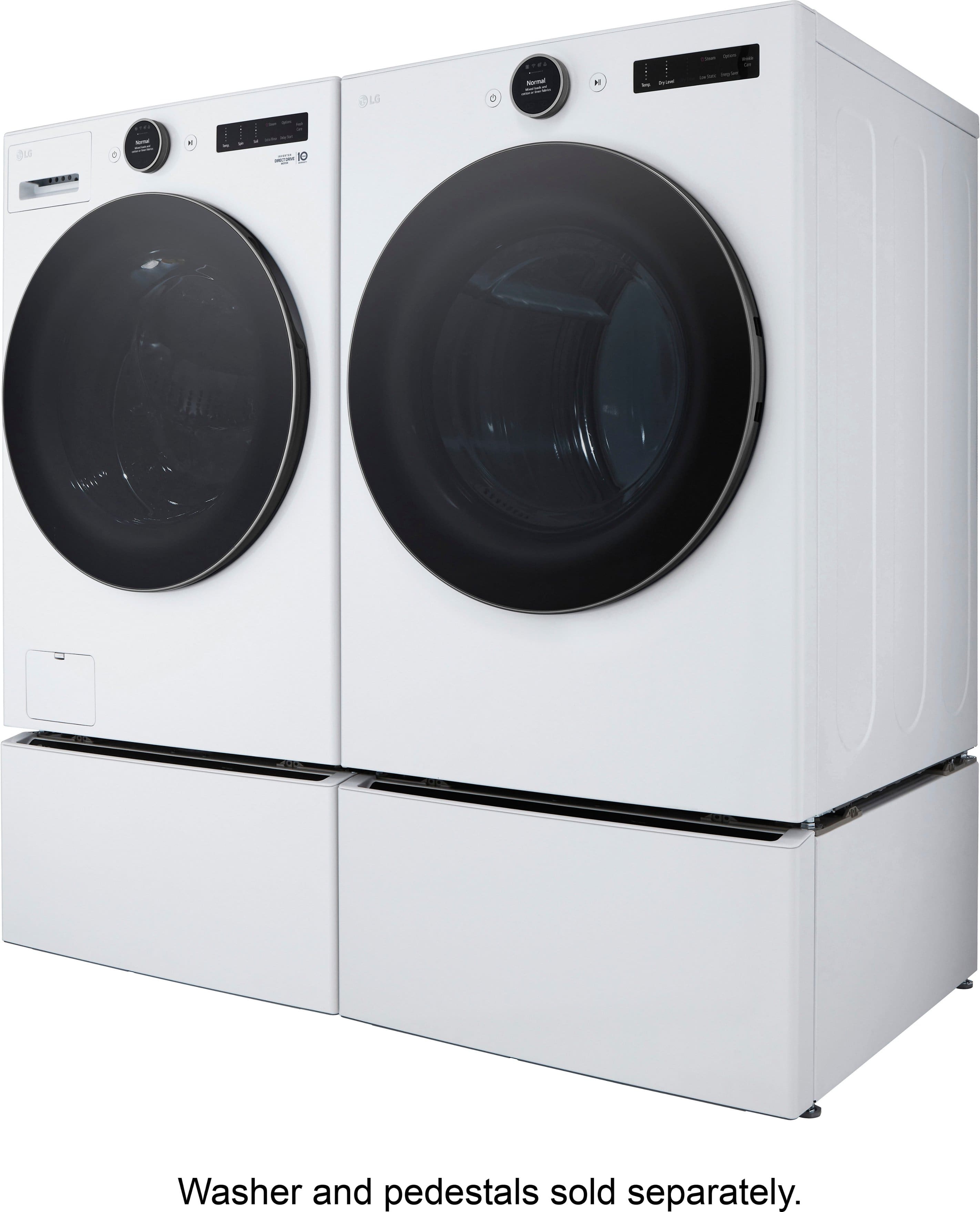 Alt View 29. LG - 7.4 Cu. Ft. Smart Electric Dryer with Steam and Sensor Dry - White.