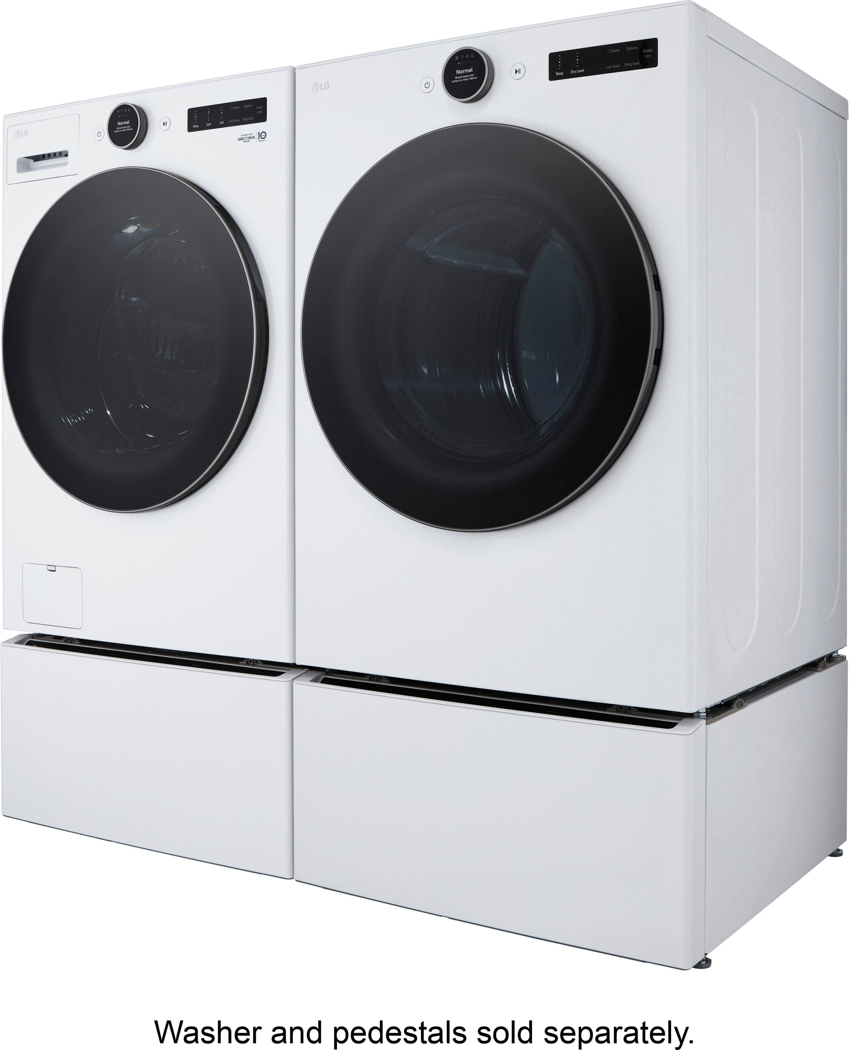 Alt View 29. LG - 7.4 Cu. Ft. Smart Electric Dryer with Steam and Sensor Dry - White.