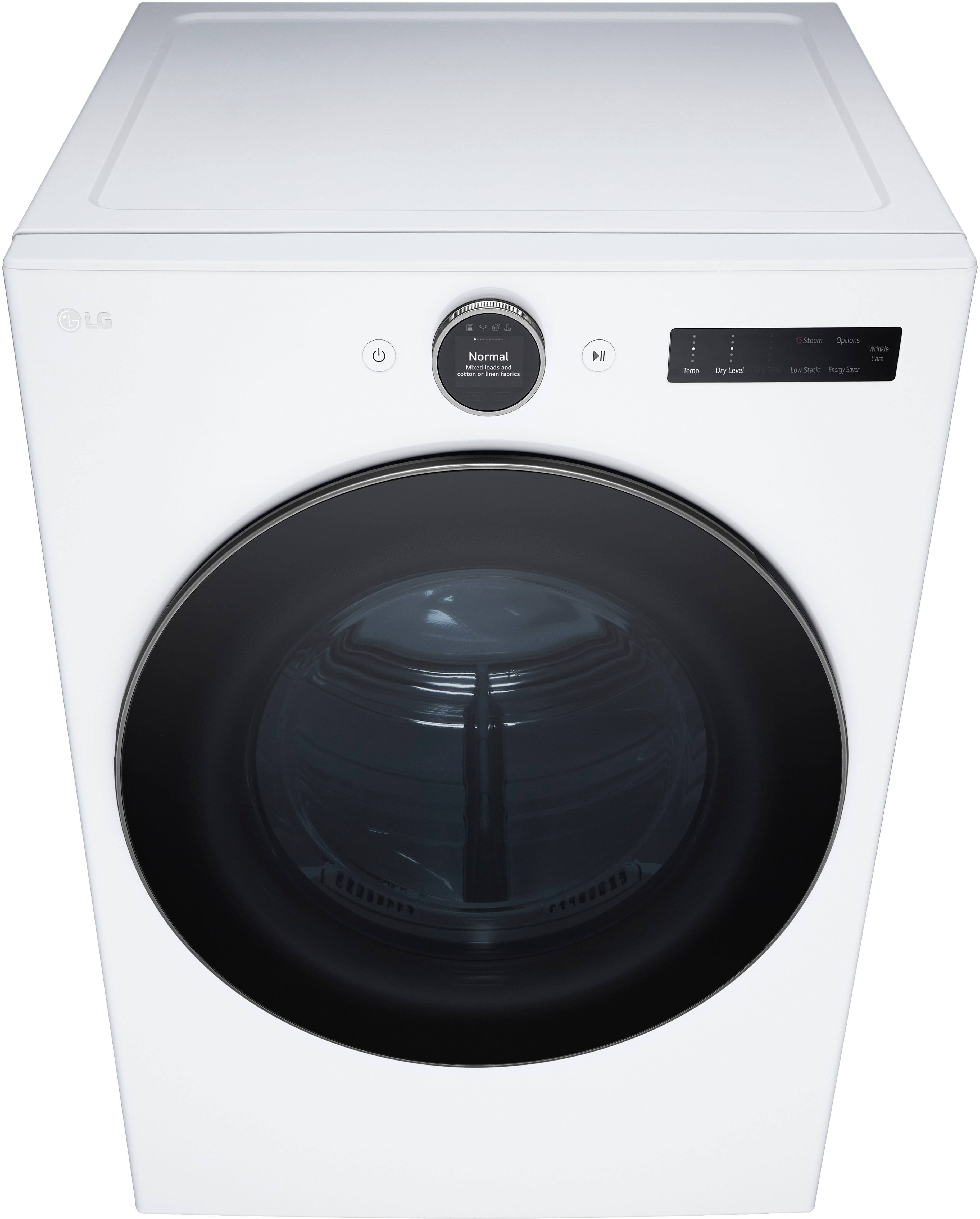 Alt View 3. LG - 7.4 Cu. Ft. Smart Electric Dryer with Steam and Sensor Dry - White.