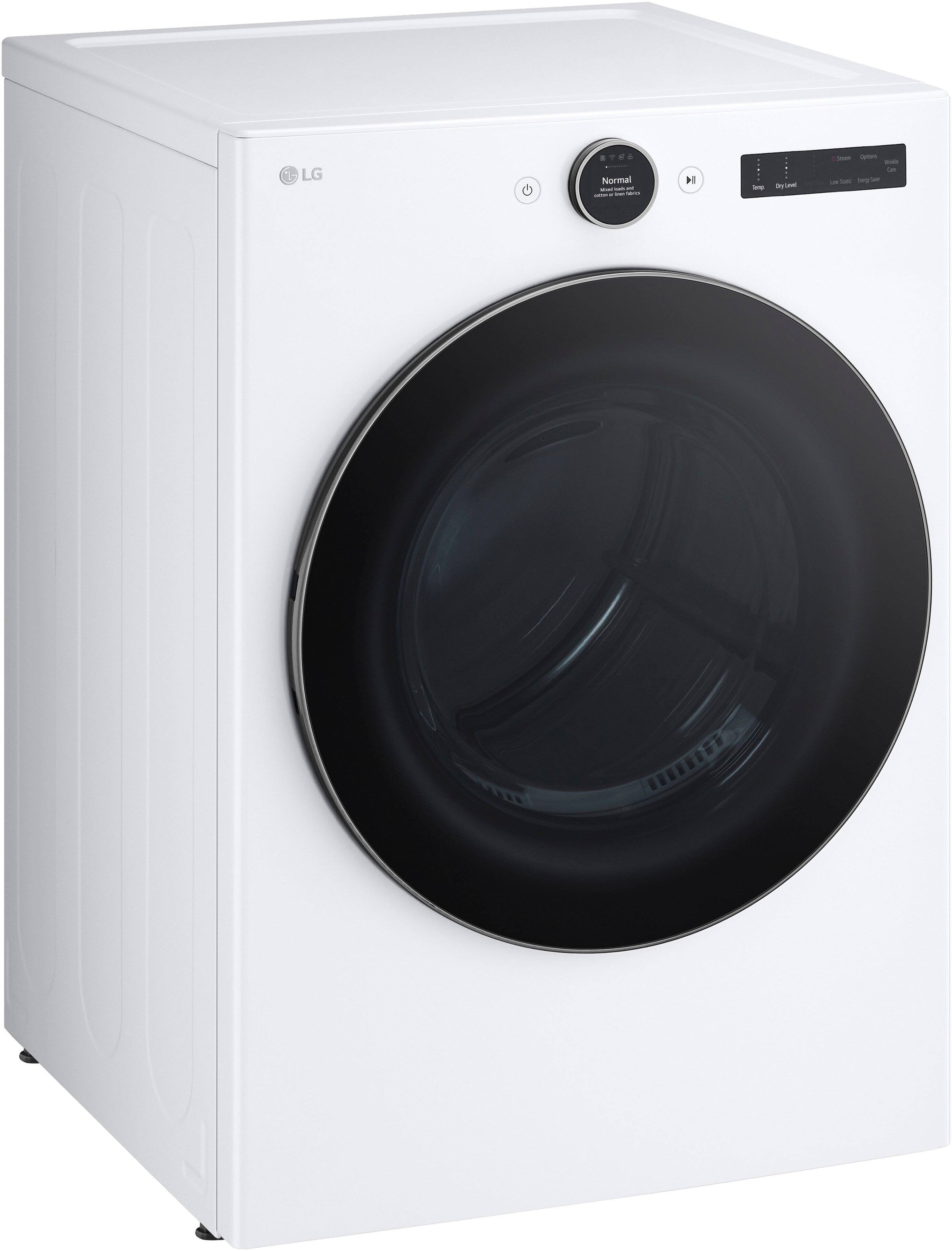 Alt View 6. LG - 7.4 Cu. Ft. Smart Electric Dryer with Steam and Sensor Dry - White.