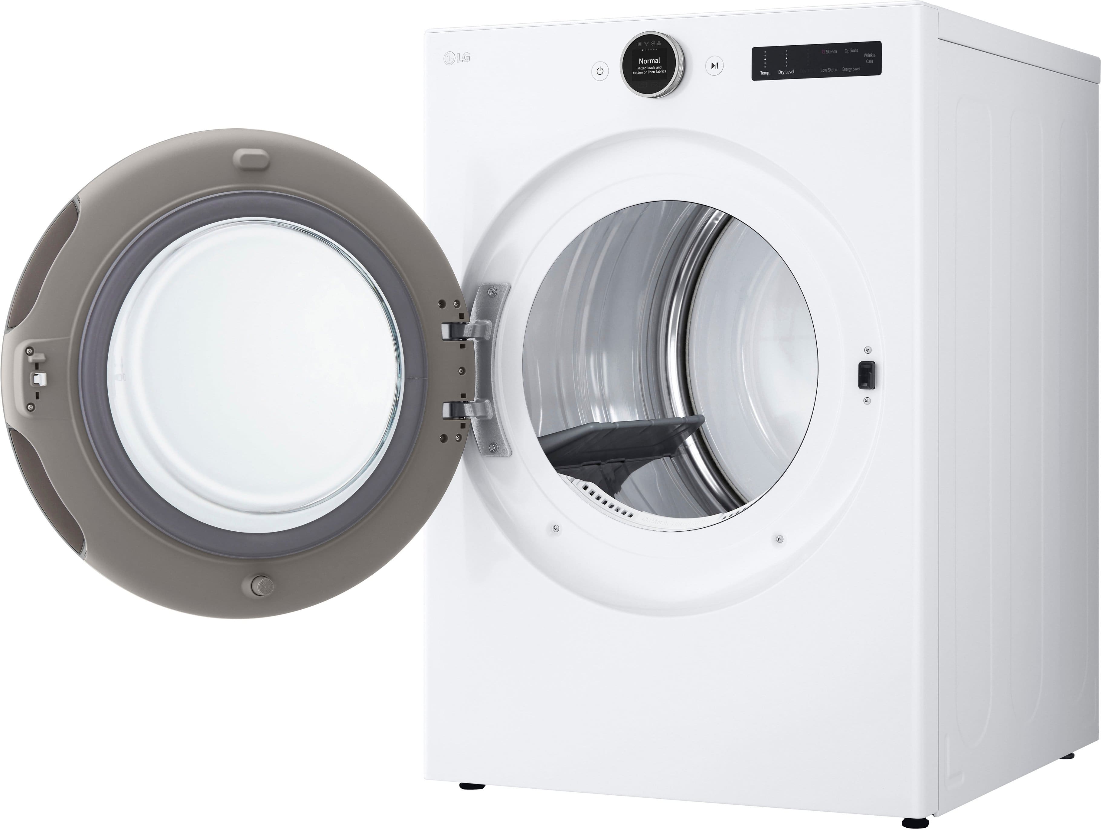 Alt View 11. LG - 7.4 Cu. Ft. Smart Electric Dryer with Steam and Sensor Dry - White.