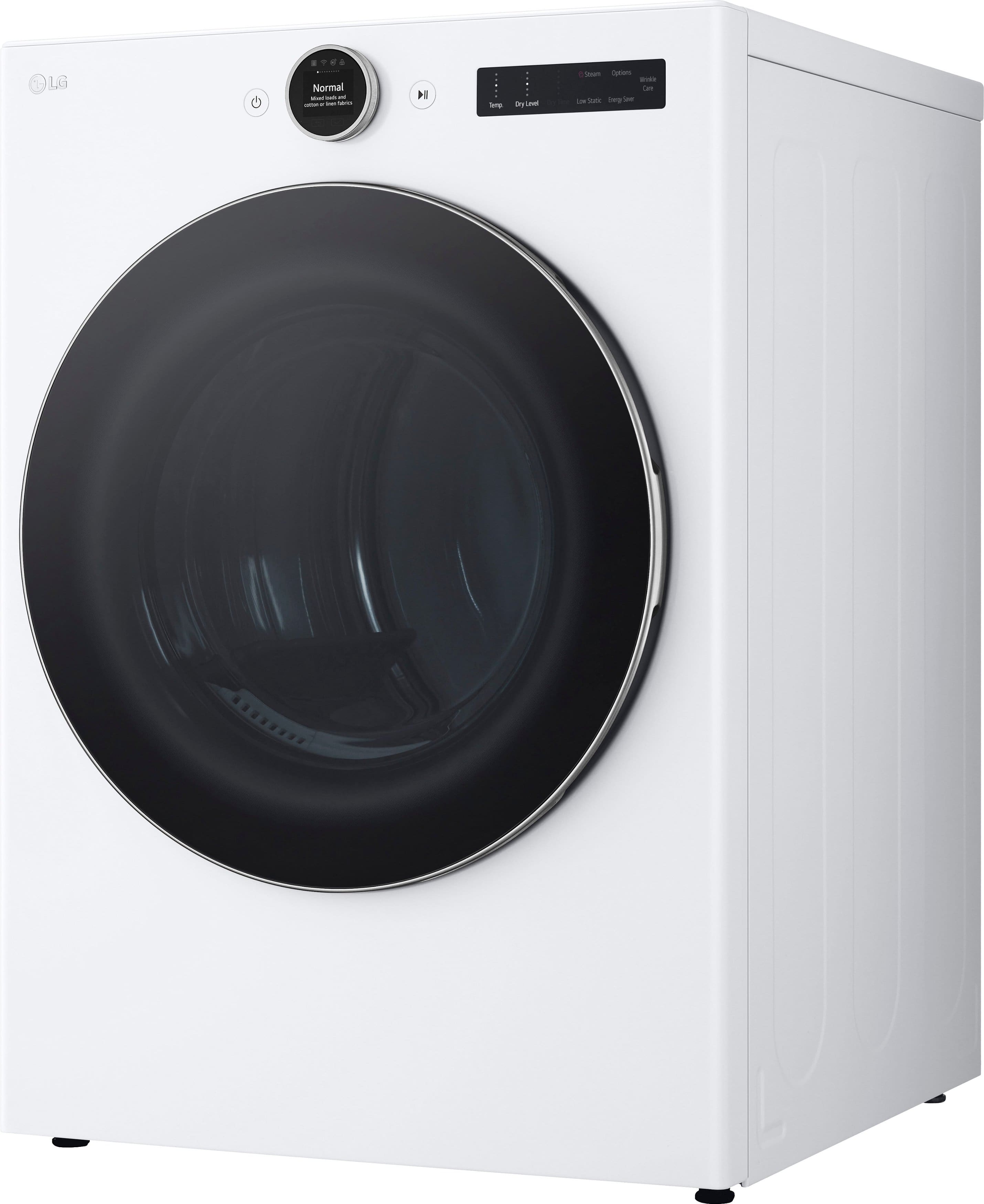 Alt View 1. LG - 7.4 Cu. Ft. Smart Electric Dryer with Steam and Sensor Dry - White.