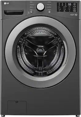 LG - 5.0 Cu. Ft. High-Efficiency Stackable Front Load Washer with 6Motion Technology - Middle Black