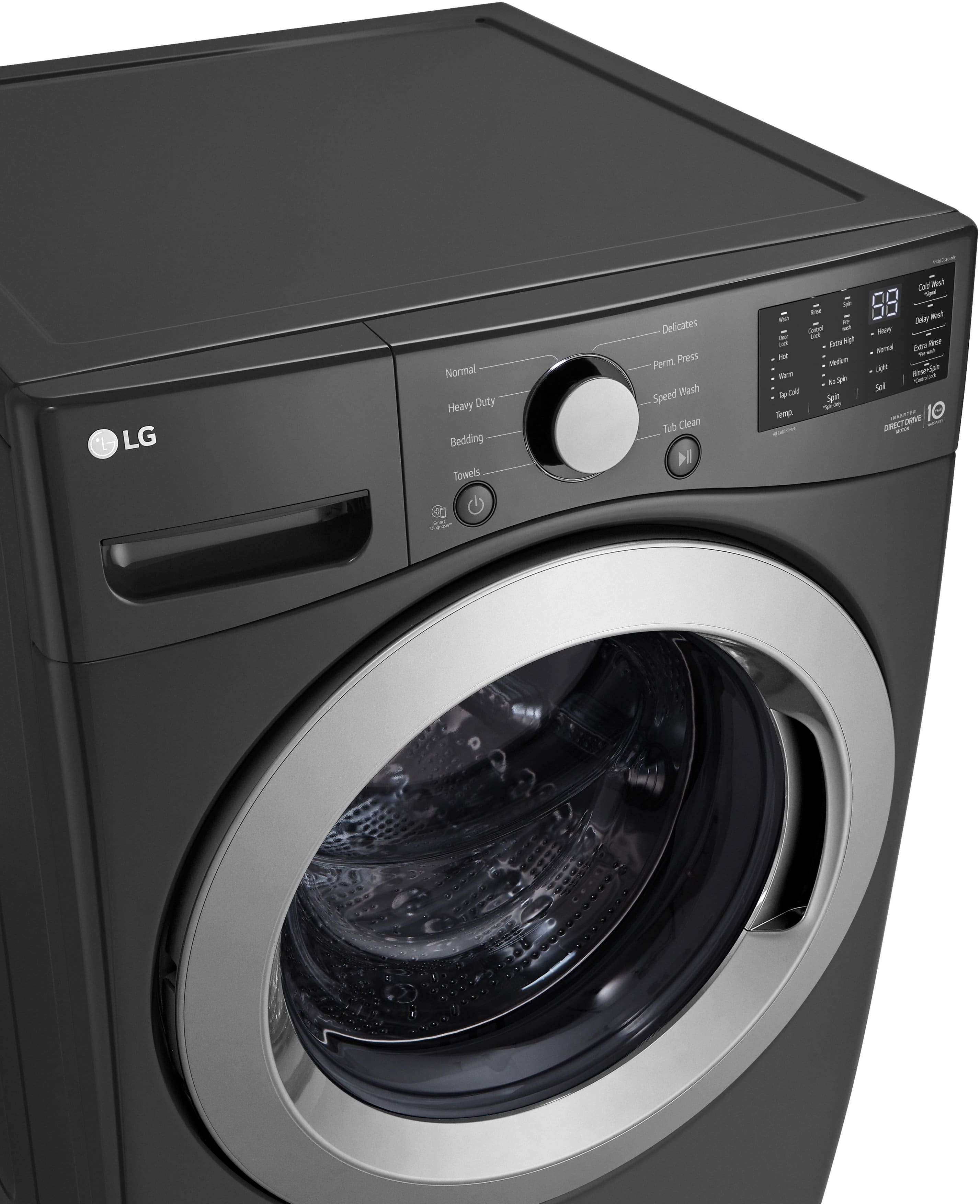 Alt View 13. LG - 5.0 Cu. Ft. High-Efficiency Front Load Washer with 6Motion Technology - Middle Black.