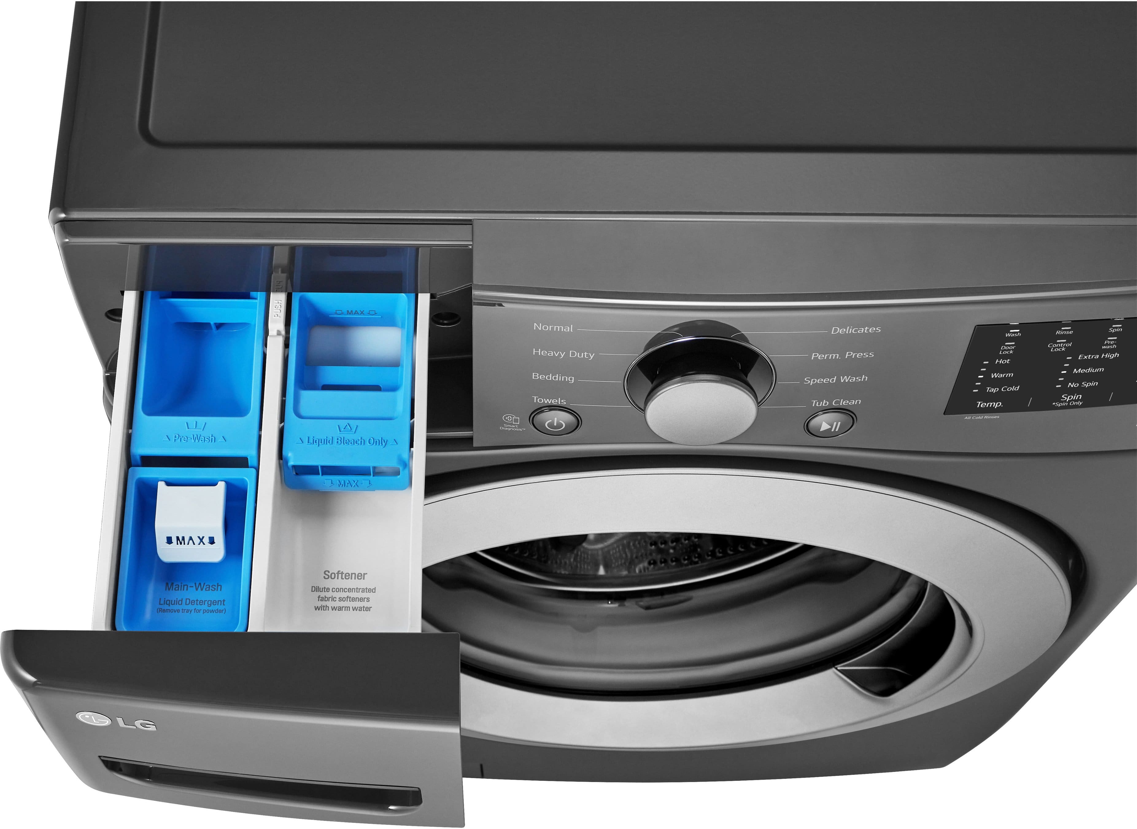 Alt View 14. LG - 5.0 Cu. Ft. High-Efficiency Front Load Washer with 6Motion Technology - Middle Black.