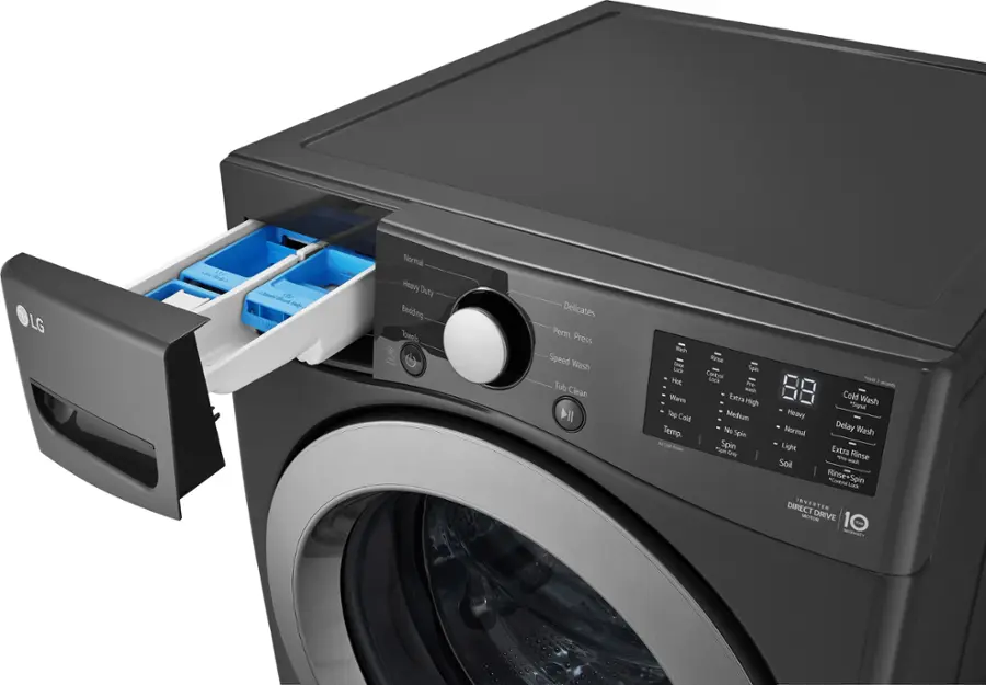 Alt View 15. LG - 5.0 Cu. Ft. High-Efficiency Front Load Washer with 6Motion Technology - Middle Black.