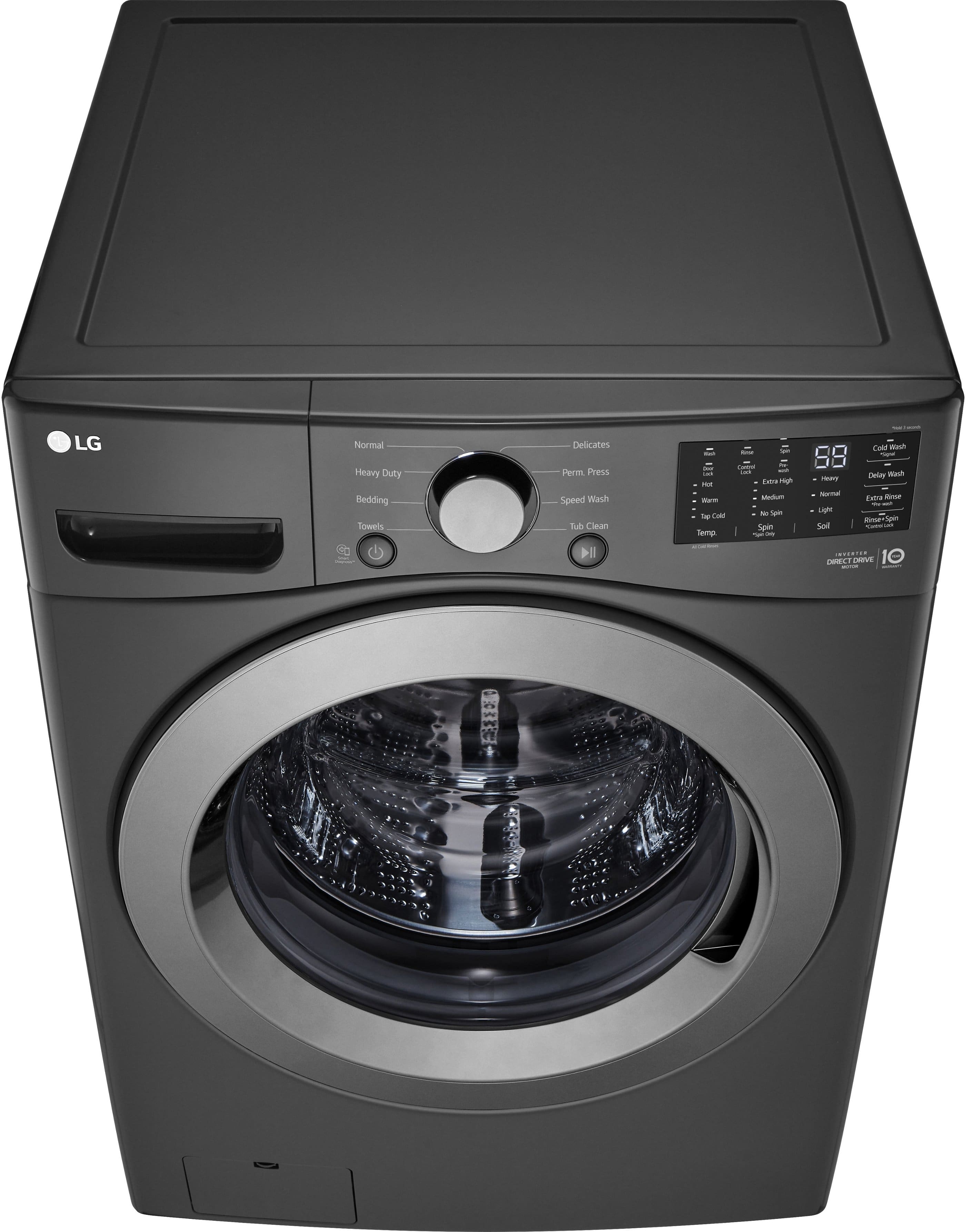 Alt View 4. LG - 5.0 Cu. Ft. High-Efficiency Front Load Washer with 6Motion Technology - Middle Black.
