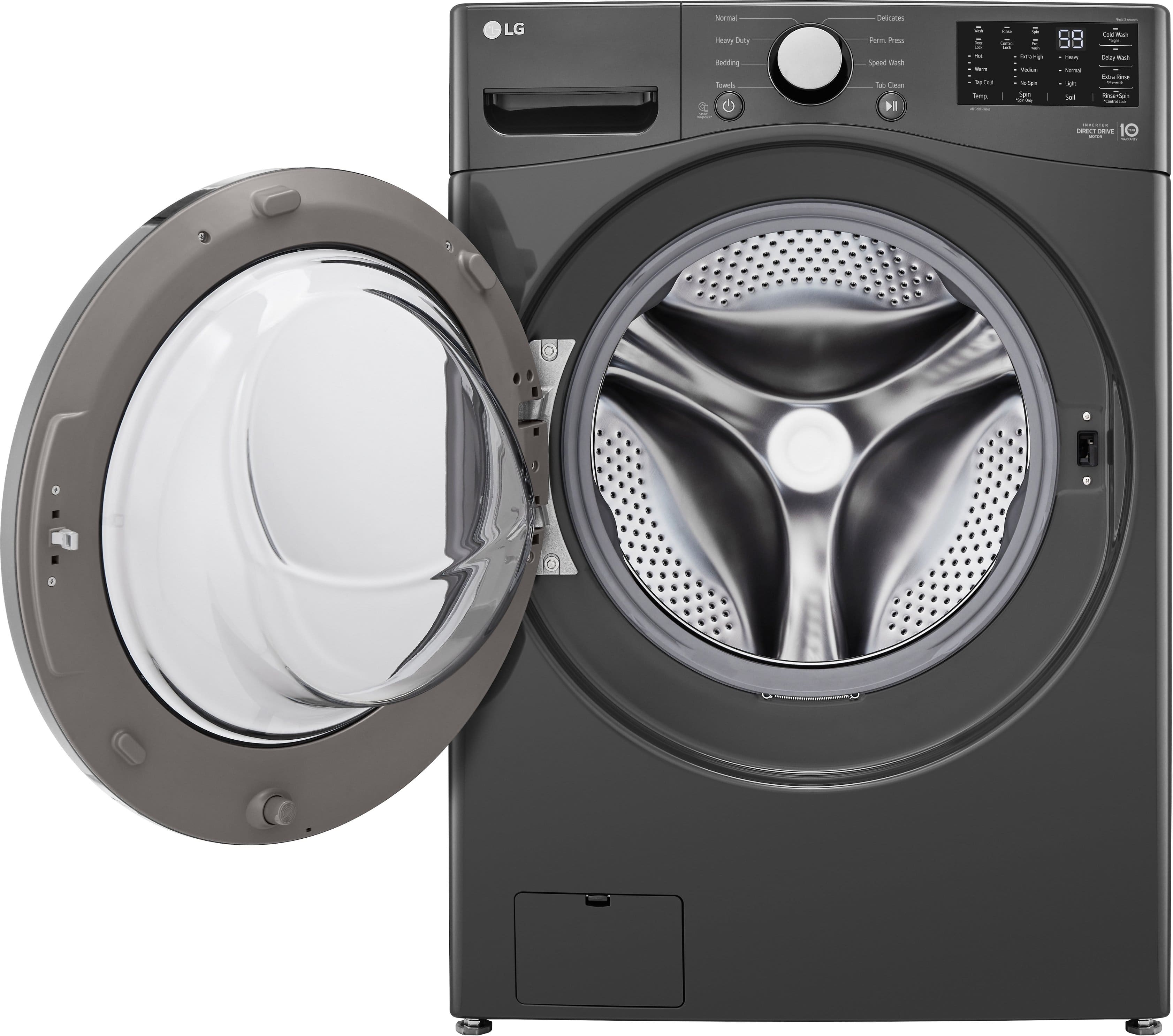 Zoom in on Alt View Zoom 3. LG - 5.0 Cu. Ft. Front Load Washer with 6Motion Technology - Middle Black.