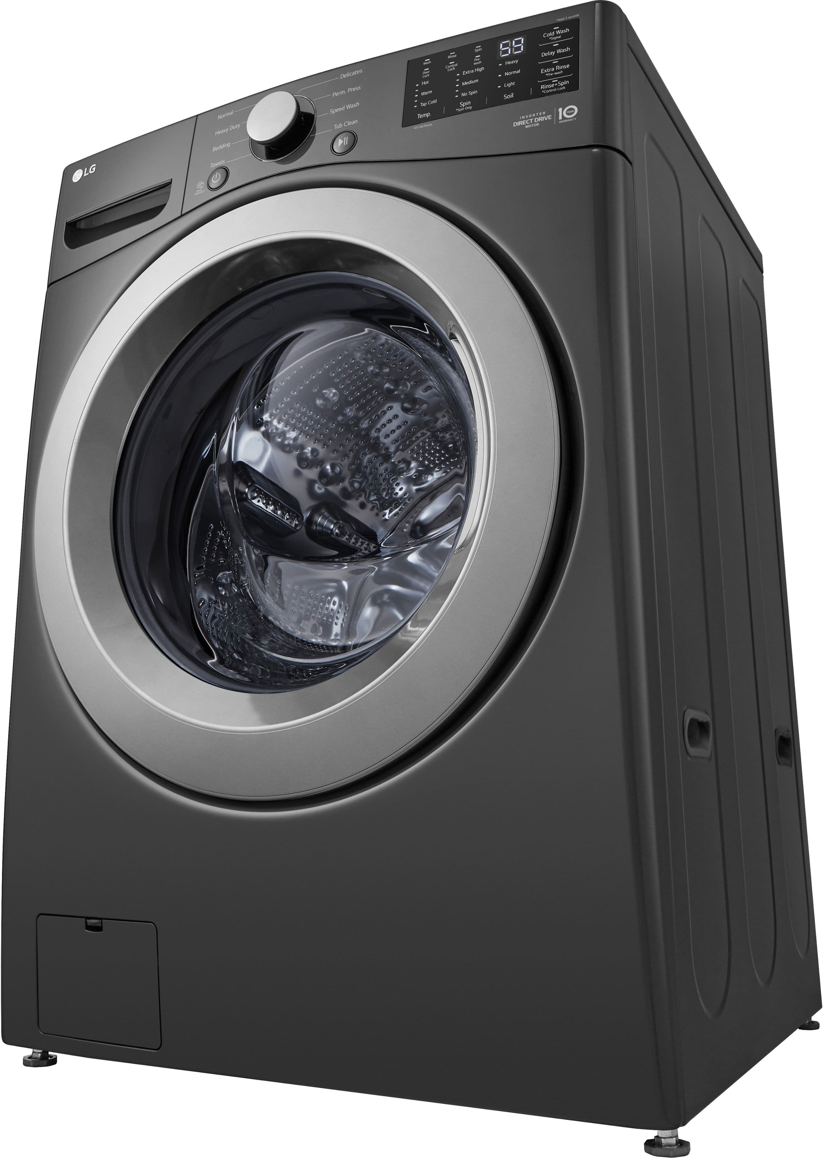 Alt View 6. LG - 5.0 Cu. Ft. High-Efficiency Front Load Washer with 6Motion Technology - Middle Black.
