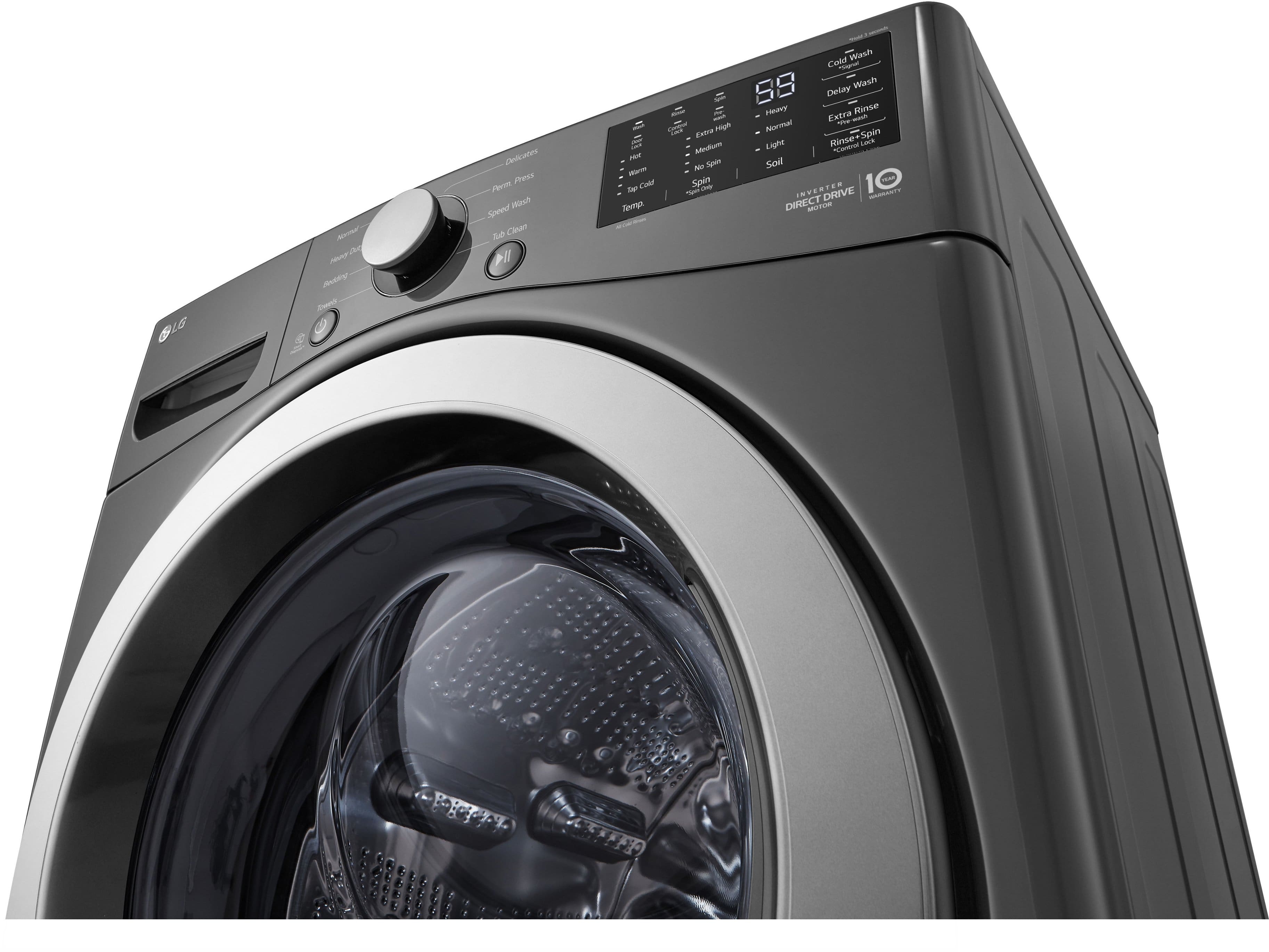Alt View 11. LG - 5.0 Cu. Ft. High-Efficiency Front Load Washer with 6Motion Technology - Middle Black.