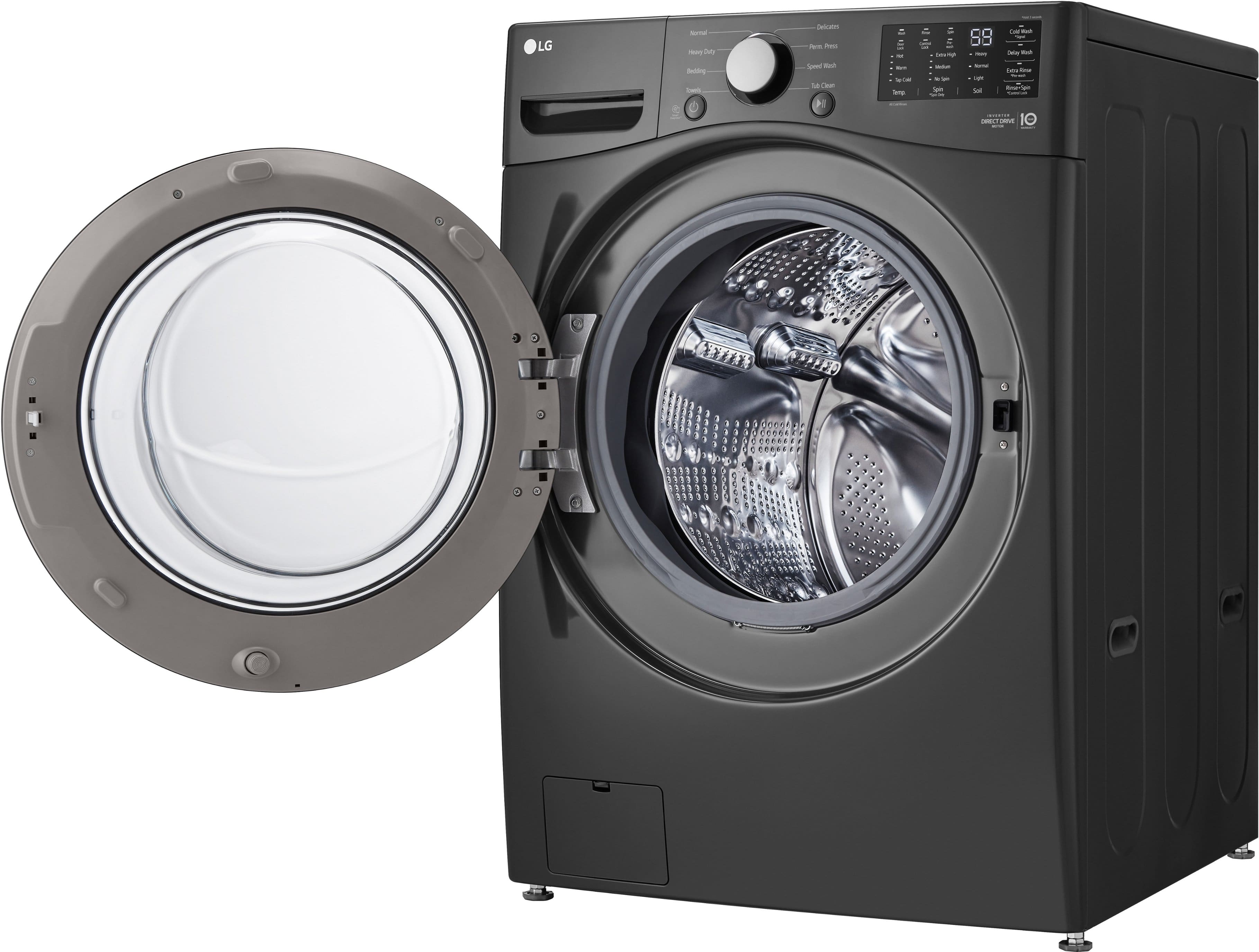Alt View 12. LG - 5.0 Cu. Ft. High-Efficiency Front Load Washer with 6Motion Technology - Middle Black.