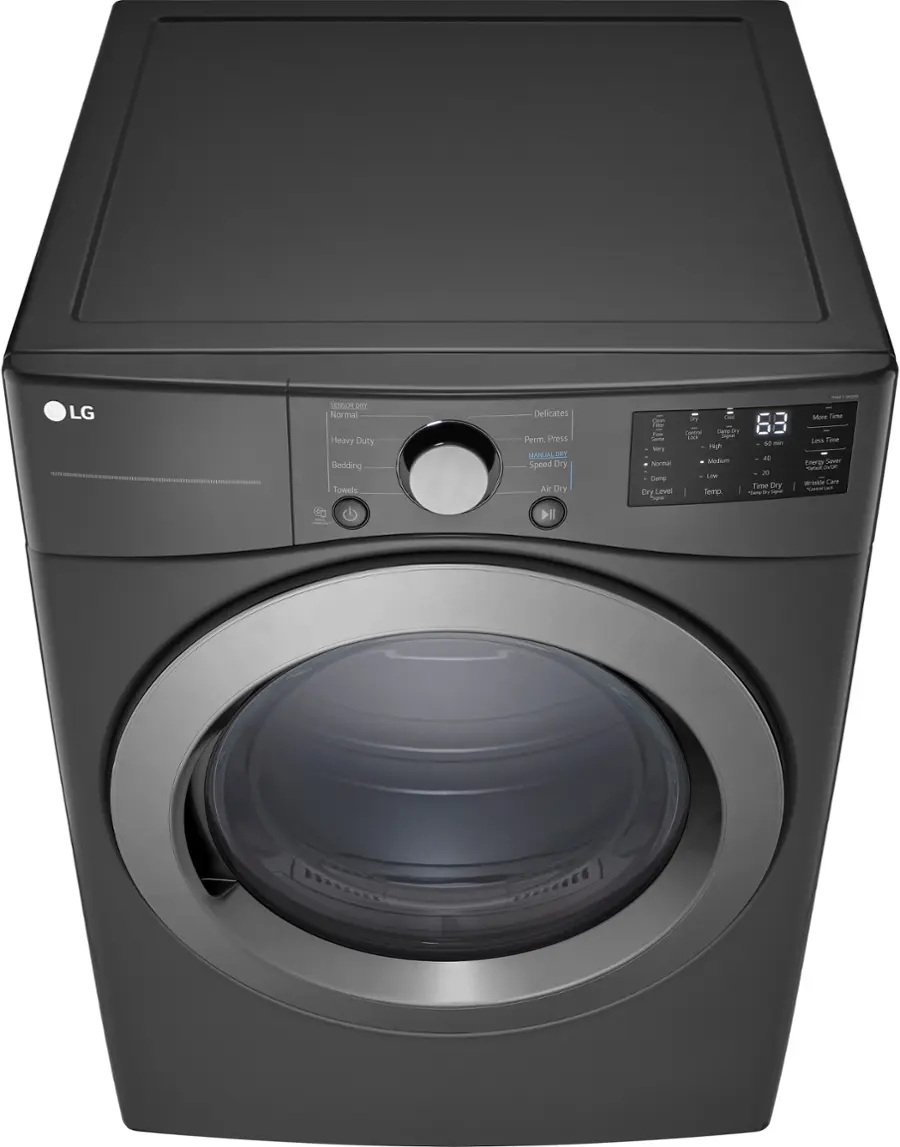 Alt View 3. LG - 7.4 Cu. Ft. Gas Dryer with Wrinkle Care - Middle Black.