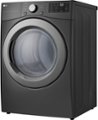 Alt View Zoom 1. LG - 7.4 Cu. Ft. Gas Dryer with Wrinkle Care - Middle Black.