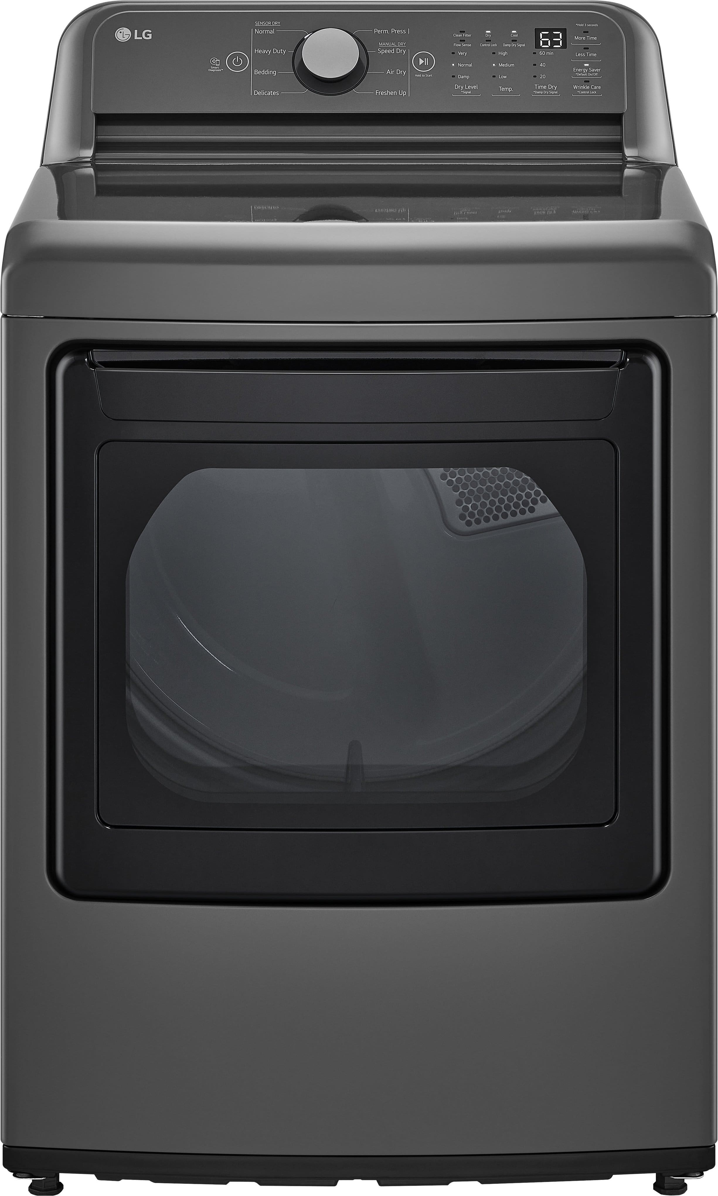 Front. LG - 7.3 Cu. Ft. Smart Gas Dryer with Sensor Dry - Middle Black.