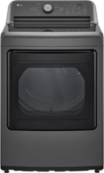 LG - 7.3 Cu. Ft. Smart Gas Dryer with Sensor Dry - Middle Black - Front_Zoom