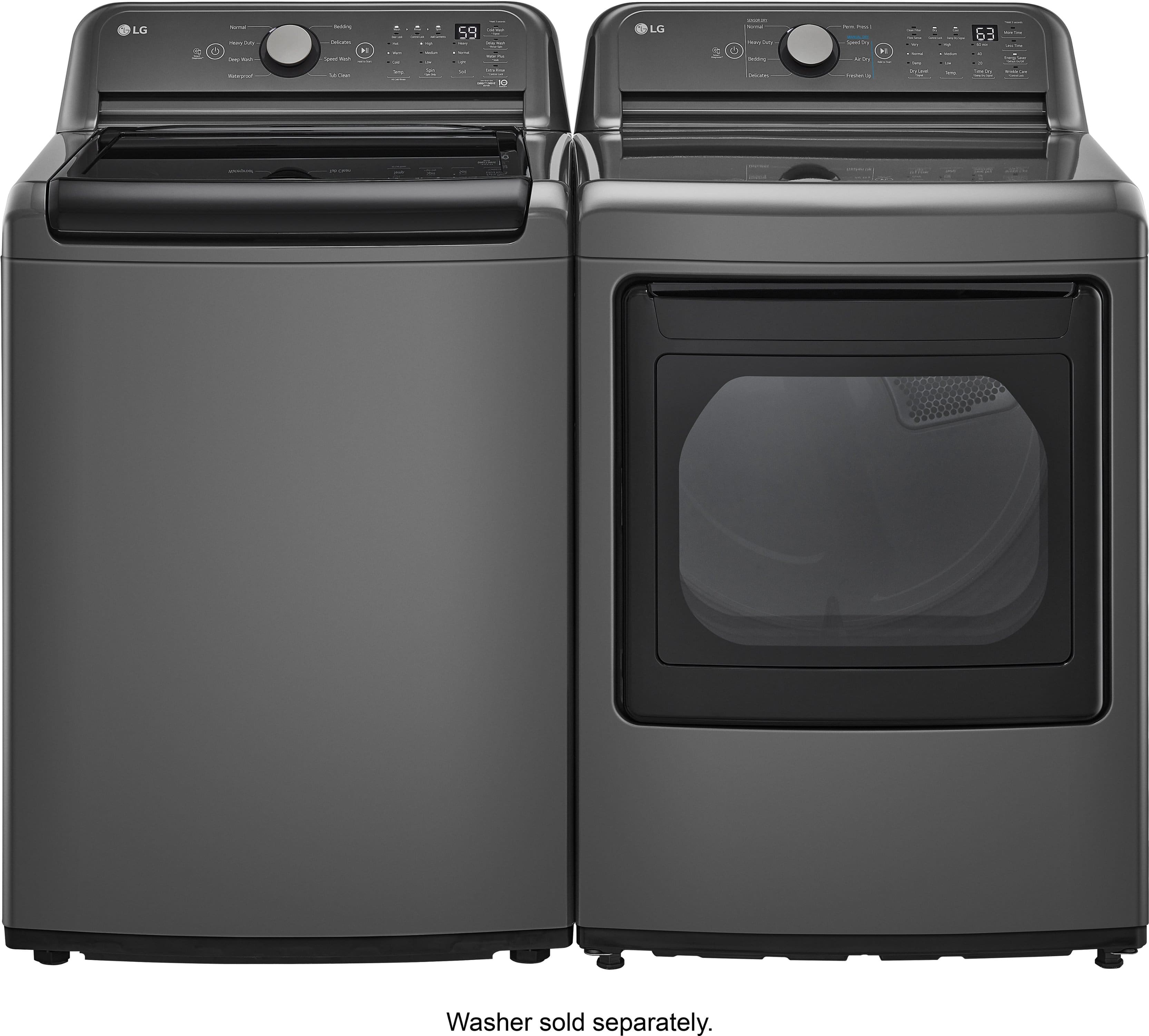 Alt View 16. LG - 7.3 Cu. Ft. Smart Gas Dryer with Sensor Dry - Middle Black.