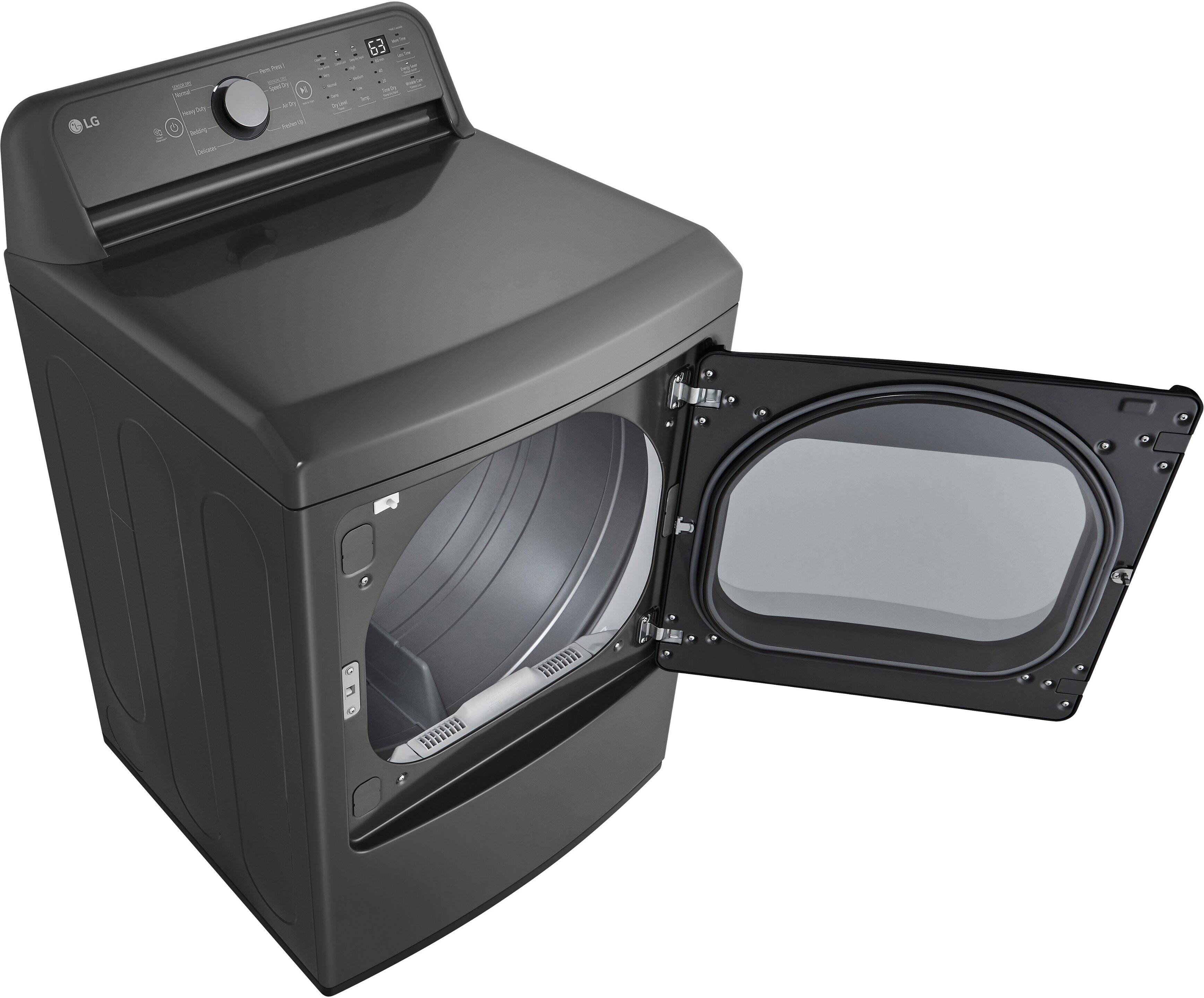 Alt View 3. LG - 7.3 Cu. Ft. Smart Gas Dryer with Sensor Dry - Middle Black.